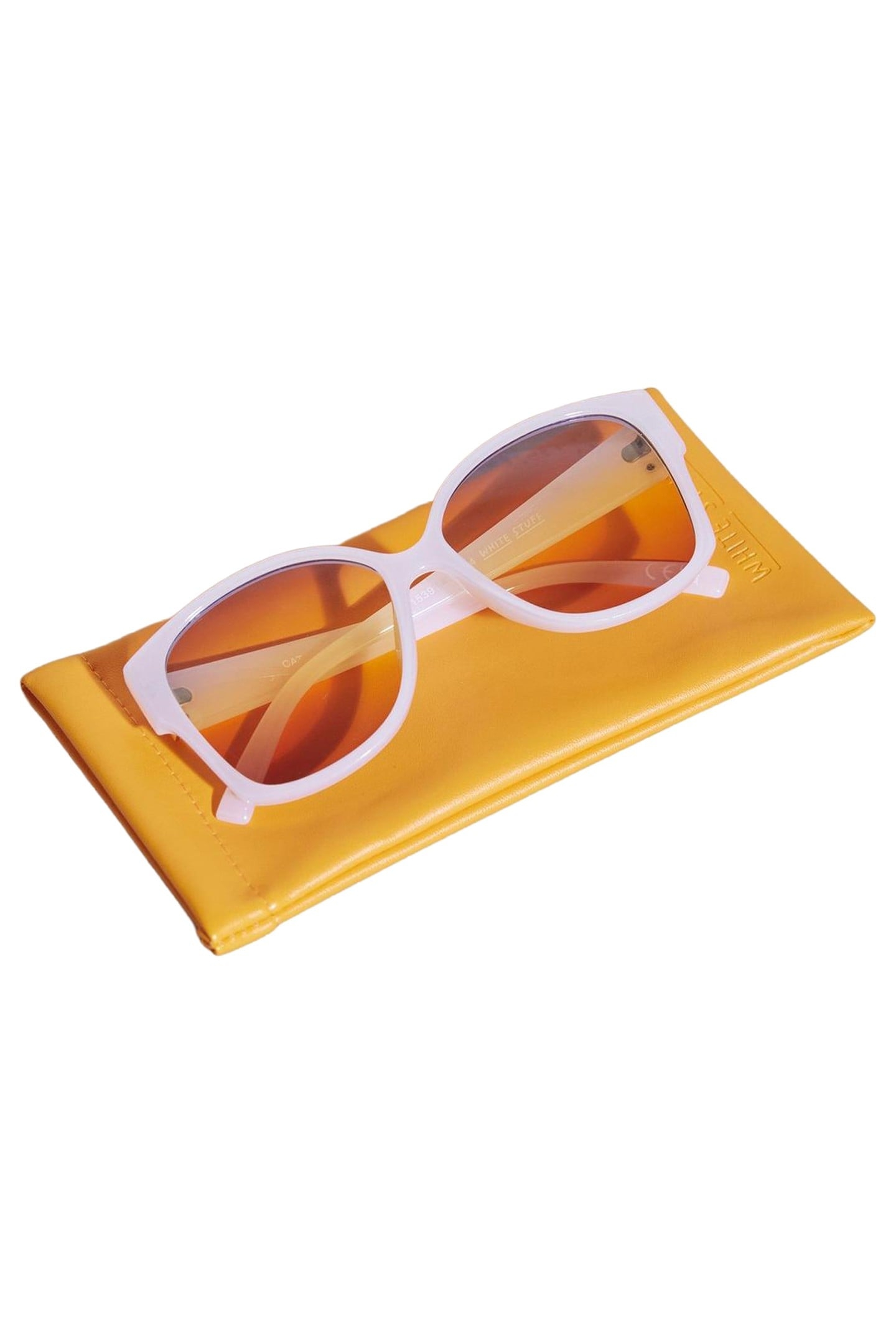 ANGLED CATEYE SUNGLASSES PALE IVORY 1