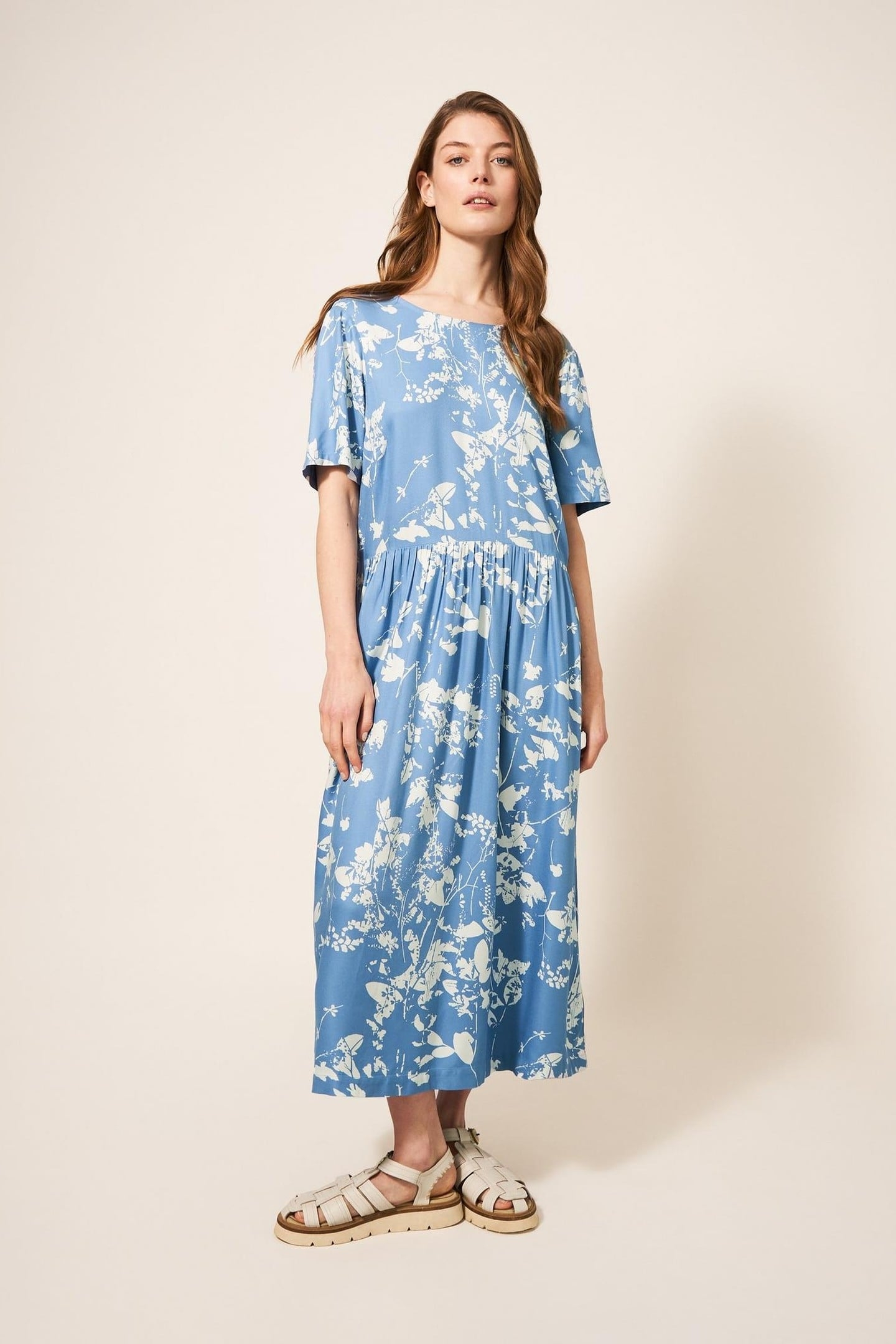 ELISA ECO VERO MIDI DRESS BLUE MULTI 2