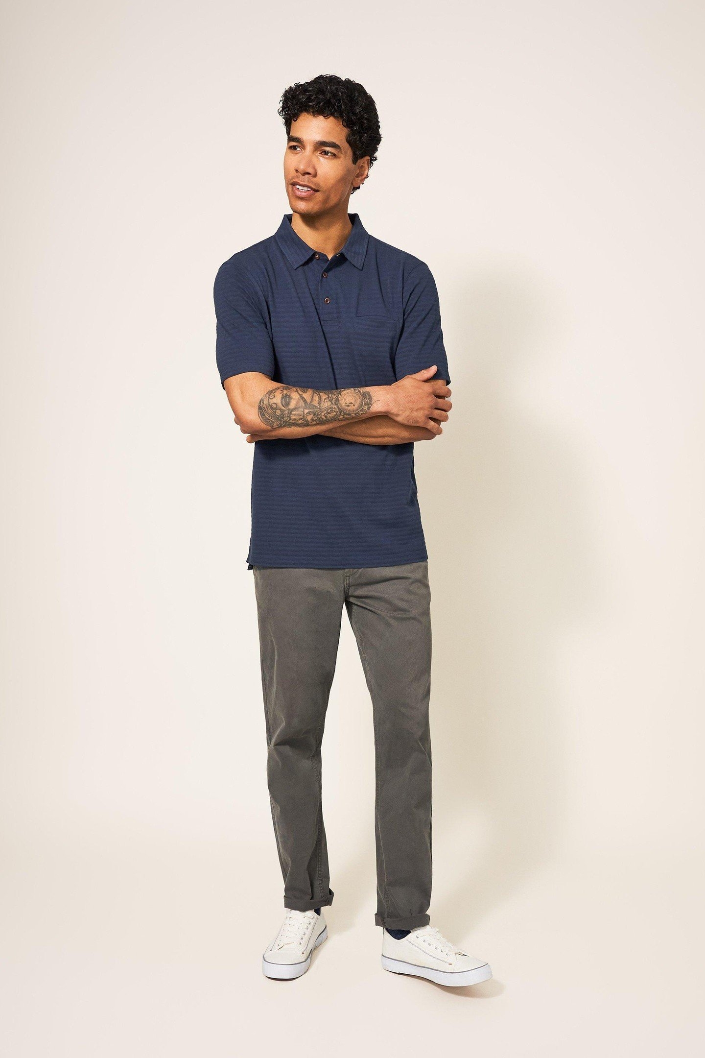 SS TEXTURED POLO DARK NAVY 2