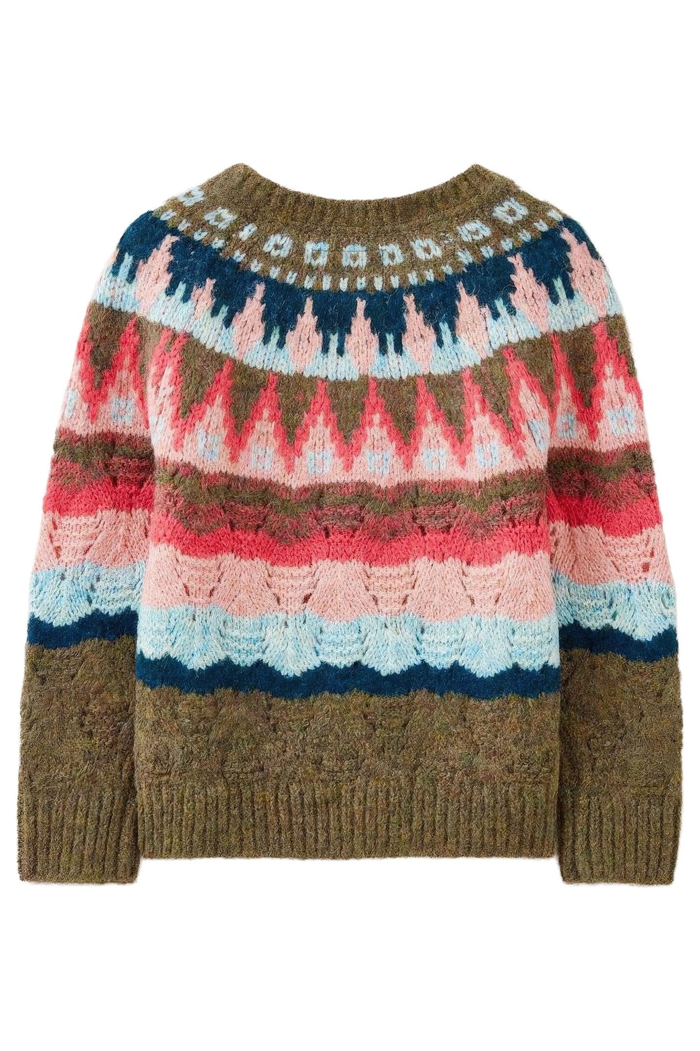 MINI ME FAIRISLE JUMPER GREEN MULTI 1