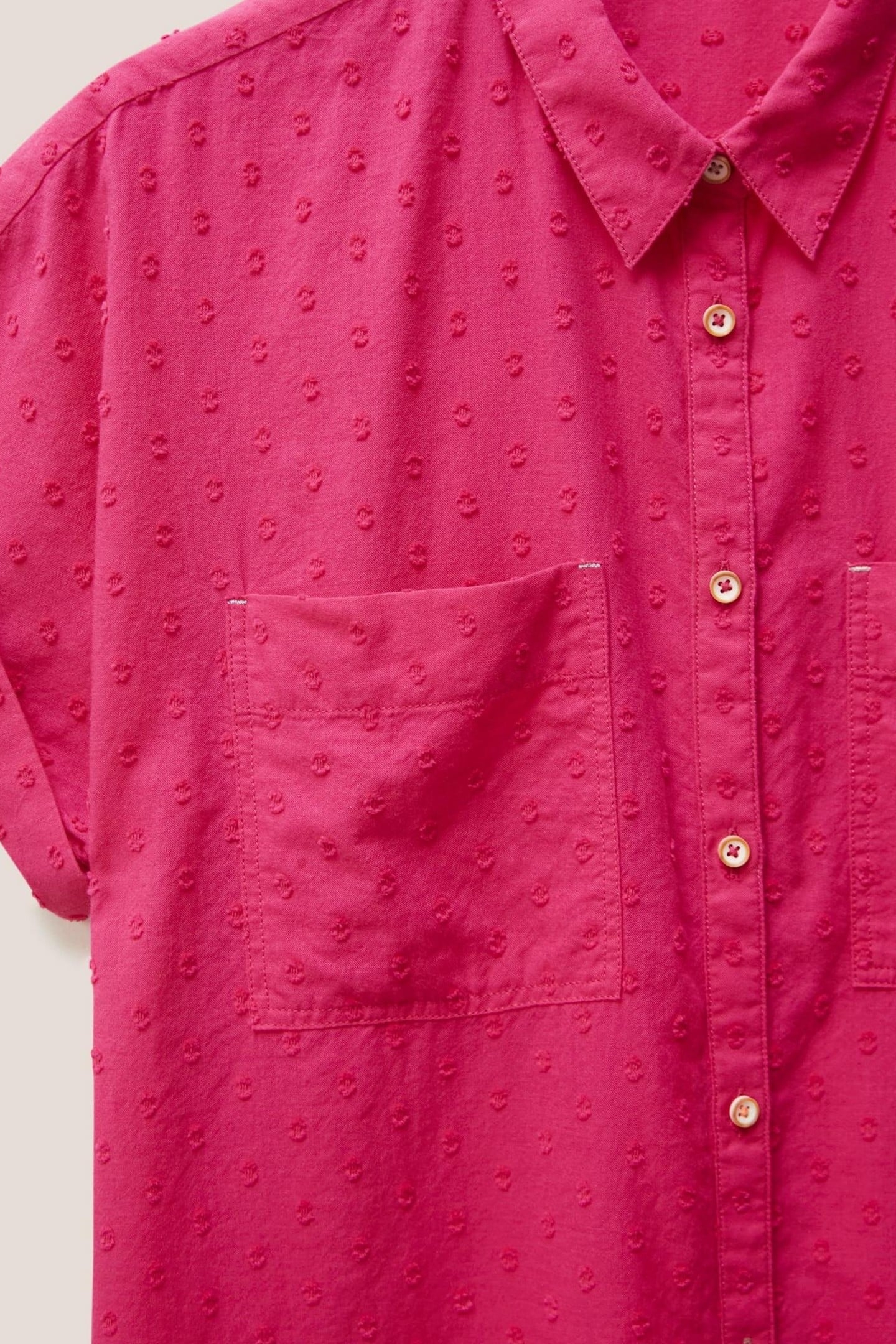 ELLA ORGANIC COTTON SHIRT BRIGHT PINK 4