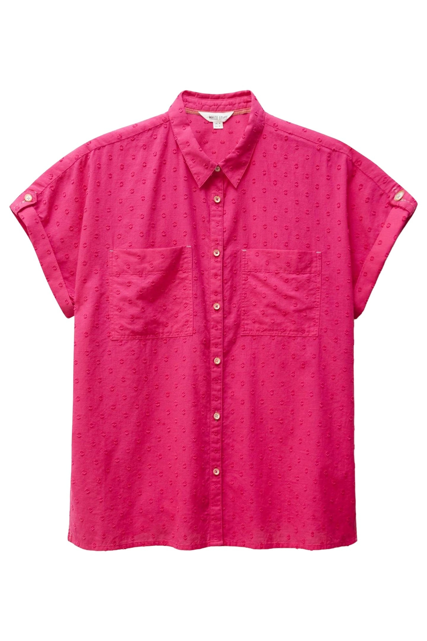 ELLA ORGANIC COTTON SHIRT BRIGHT PINK 3