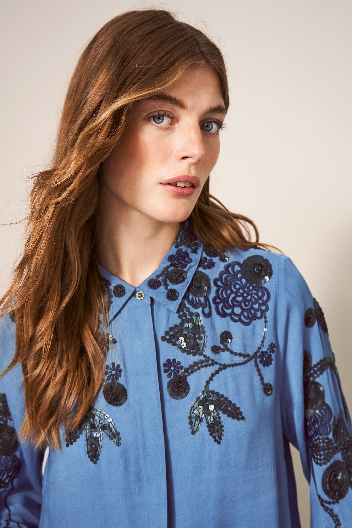 ARDEN SEQUIN SHIRT BLUE MULTI 3