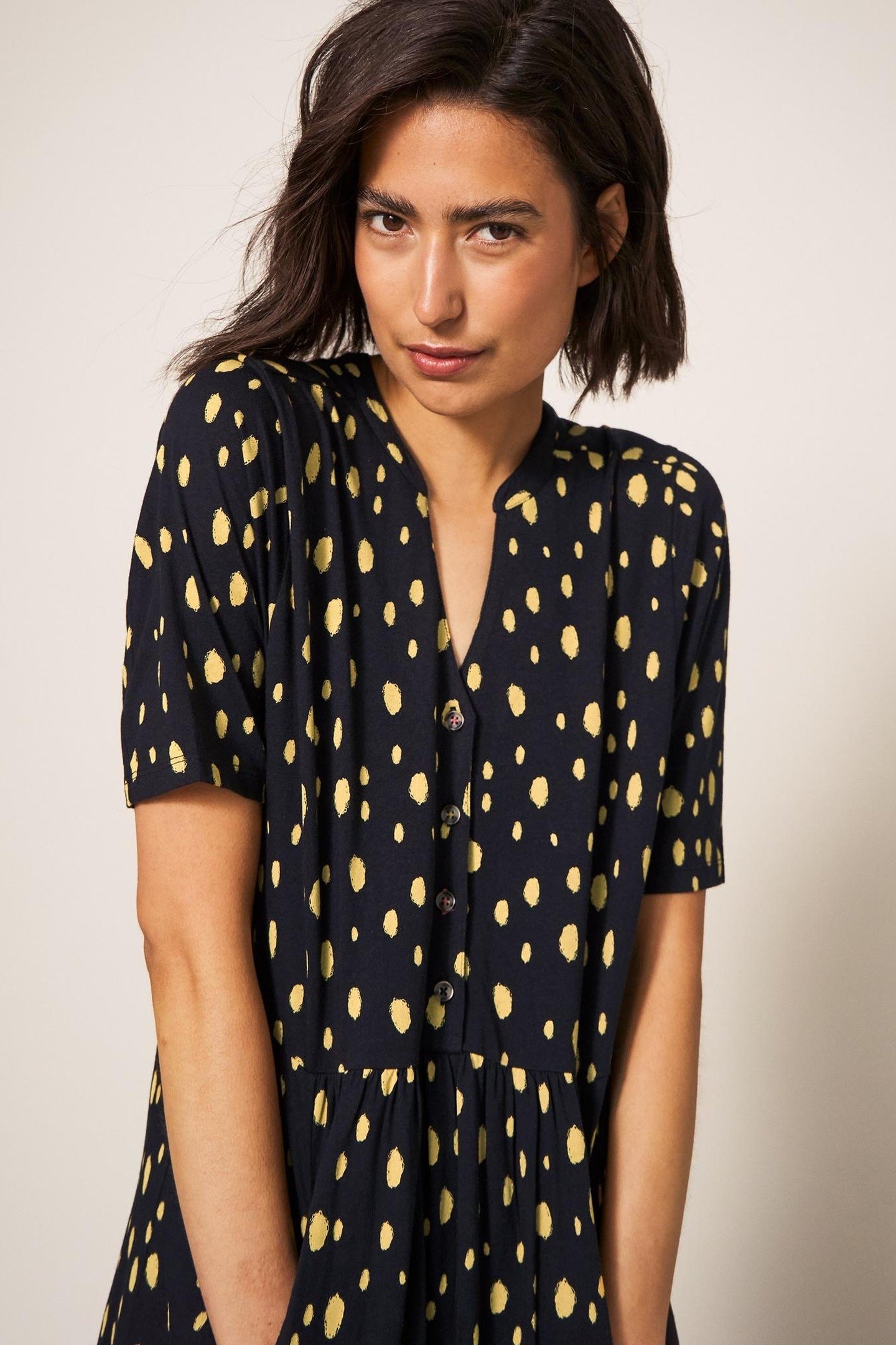 NAYA JERSEY DRESS BLACK PRINT 3