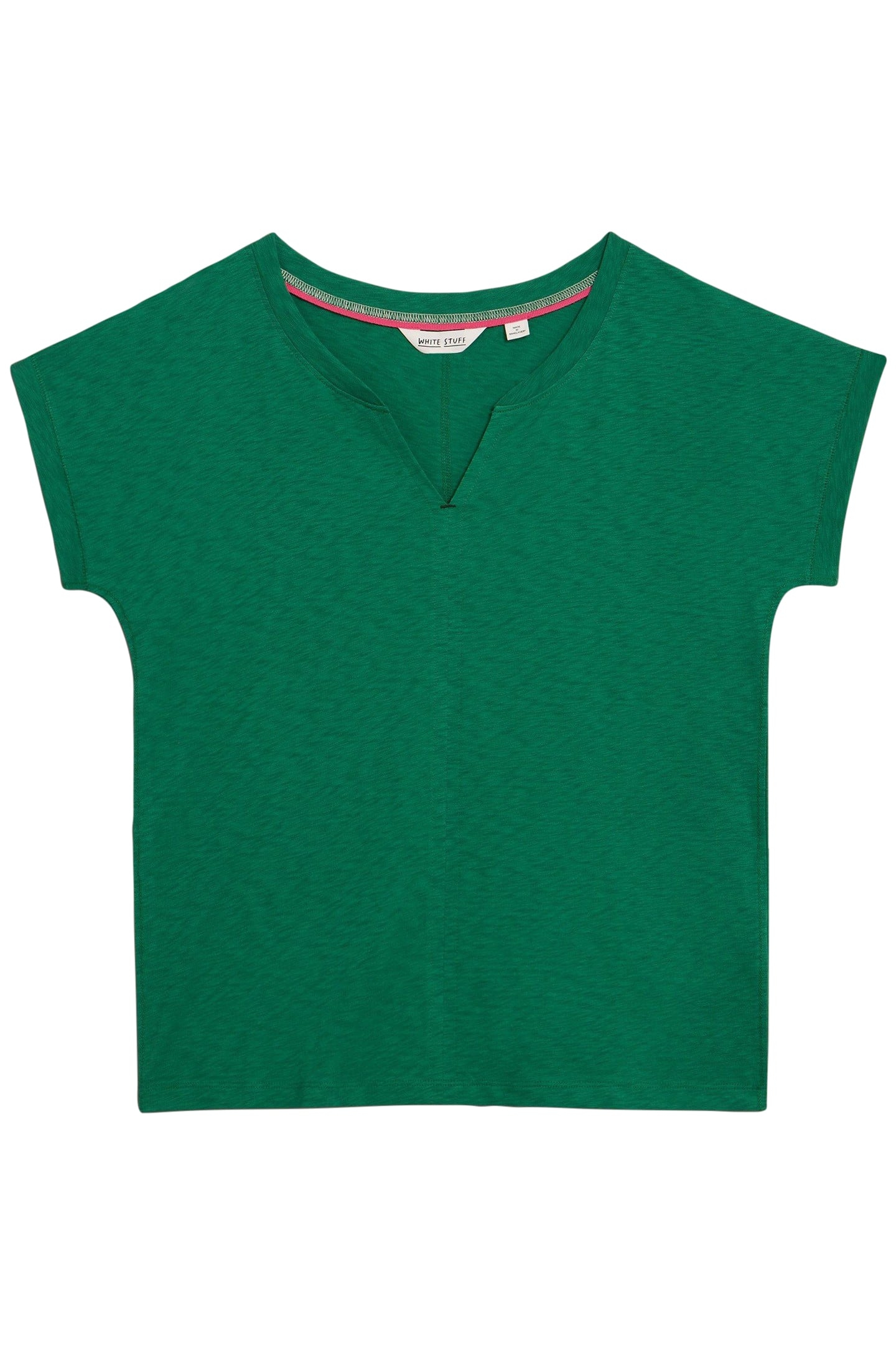 NELLY NOTCH NECK TEE MID GREEN 3