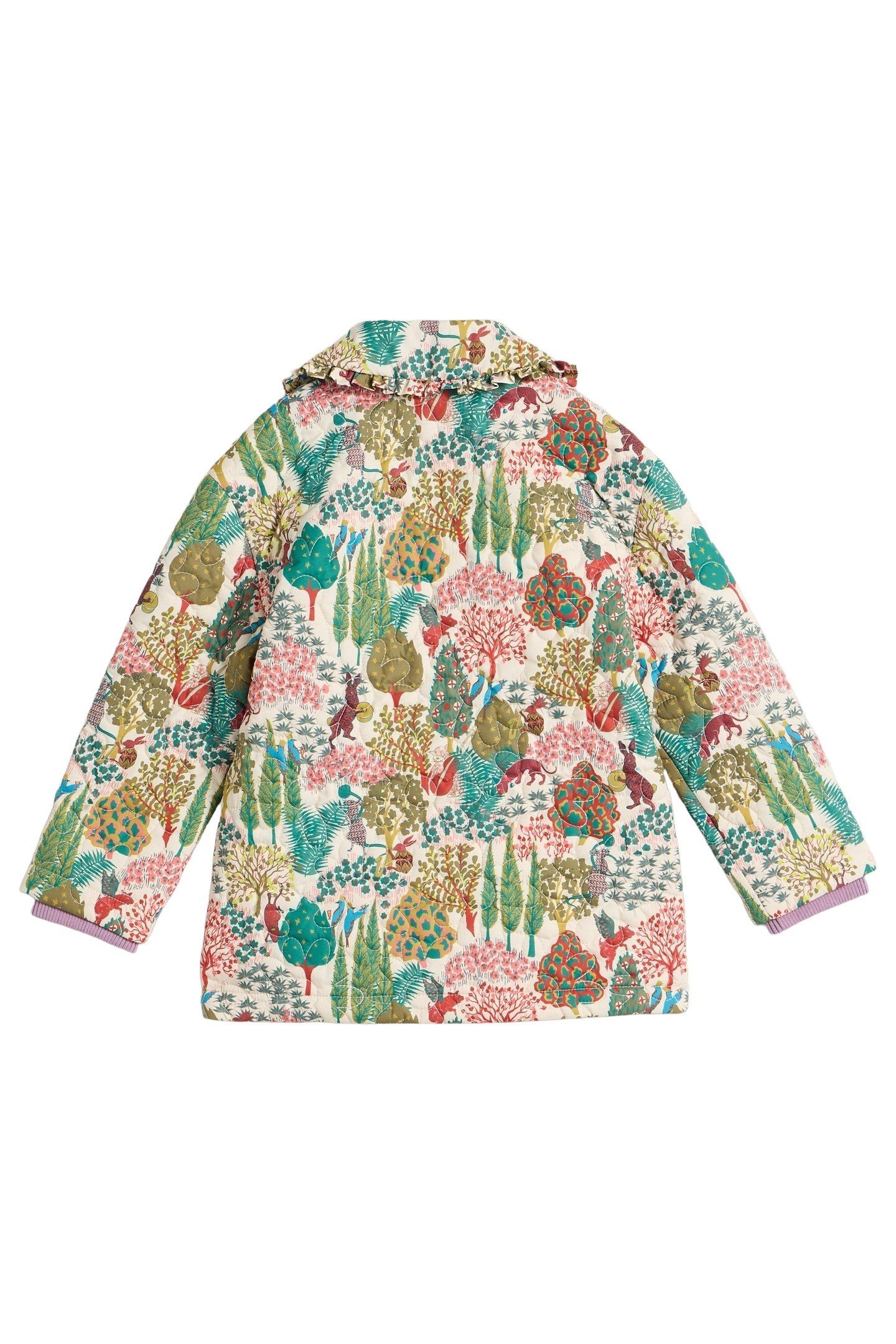 WOODLAND PRINT QUILTED COAT NATURAL MULTI 2
