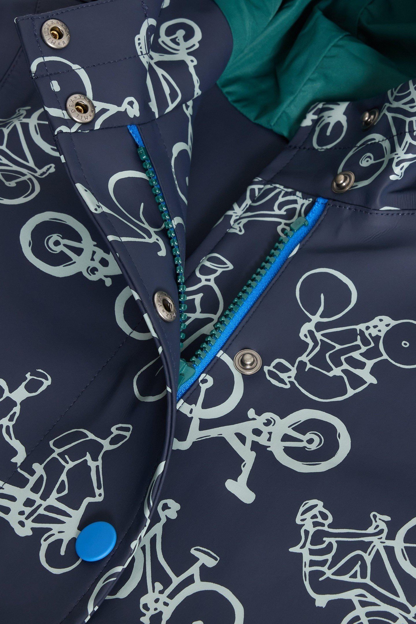 BIKE PRINTED RAINCOAT NAVY PRINT 3
