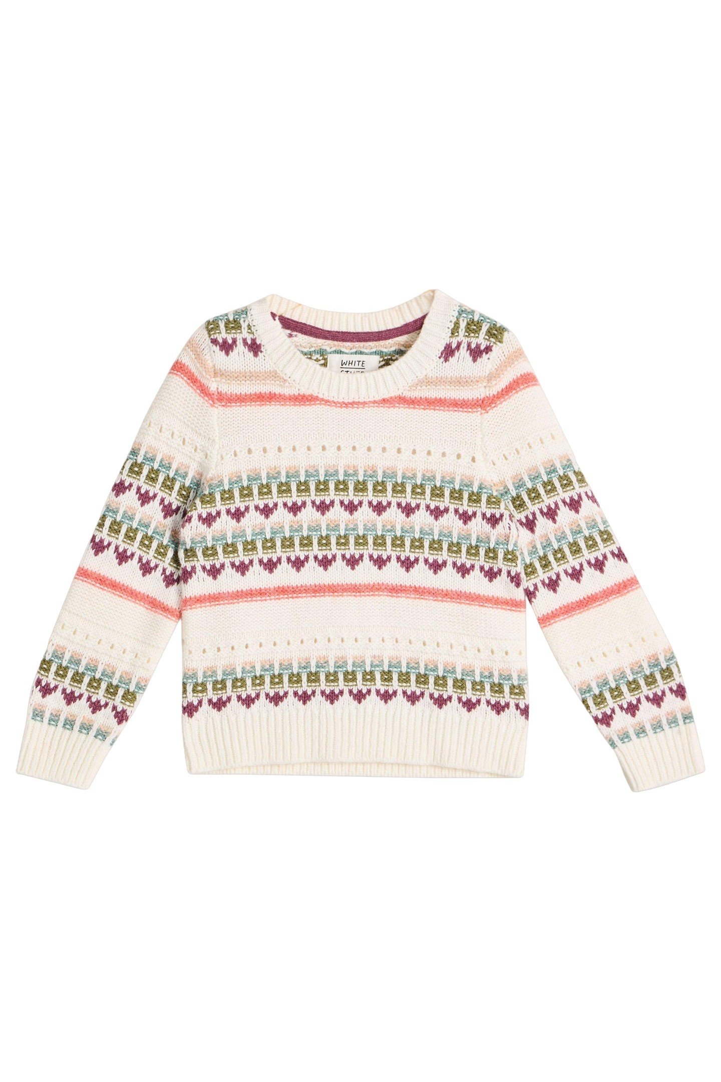FAIRISLE CREW JUMPER NATURAL MULTI 3