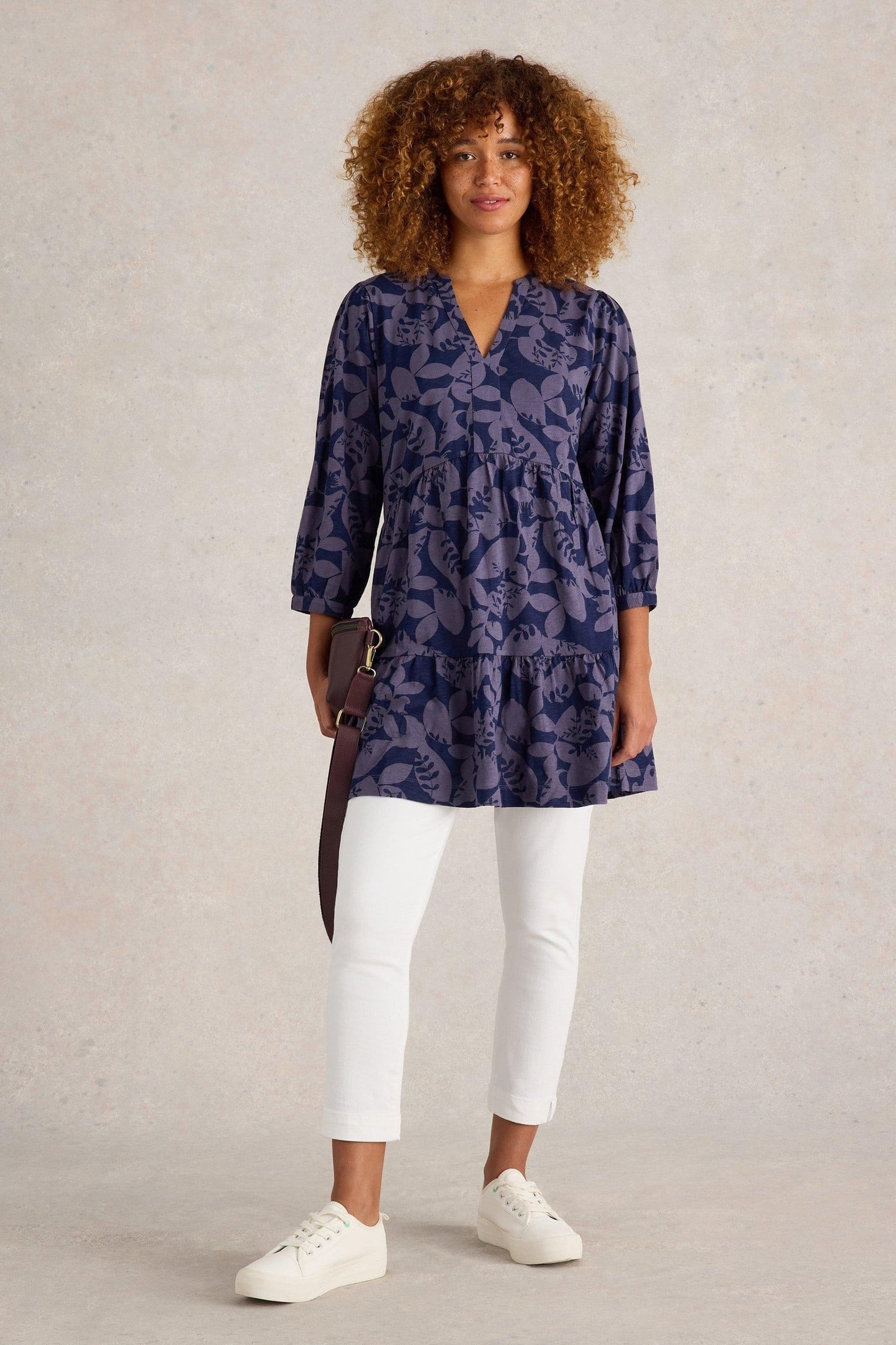 MARLIE JERSEY TUNIC NAVY PRINT 1