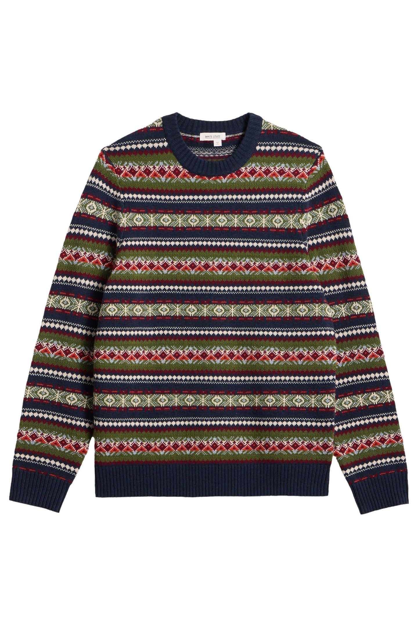 ALL OVER FAIRISLE CREW NAVY MULTI 1
