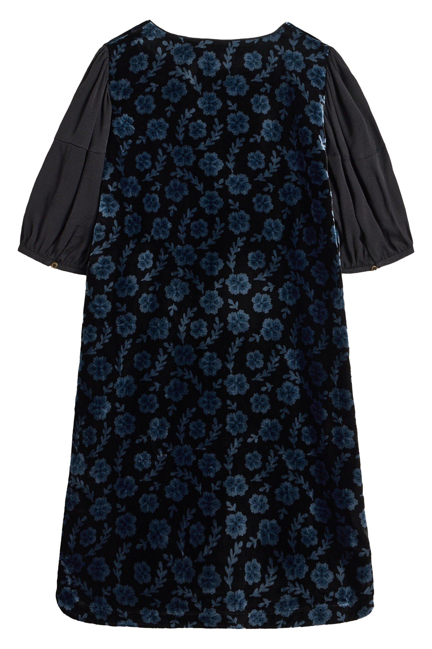 CLEO VELVET MIX DRESS BLACK PRINT 2