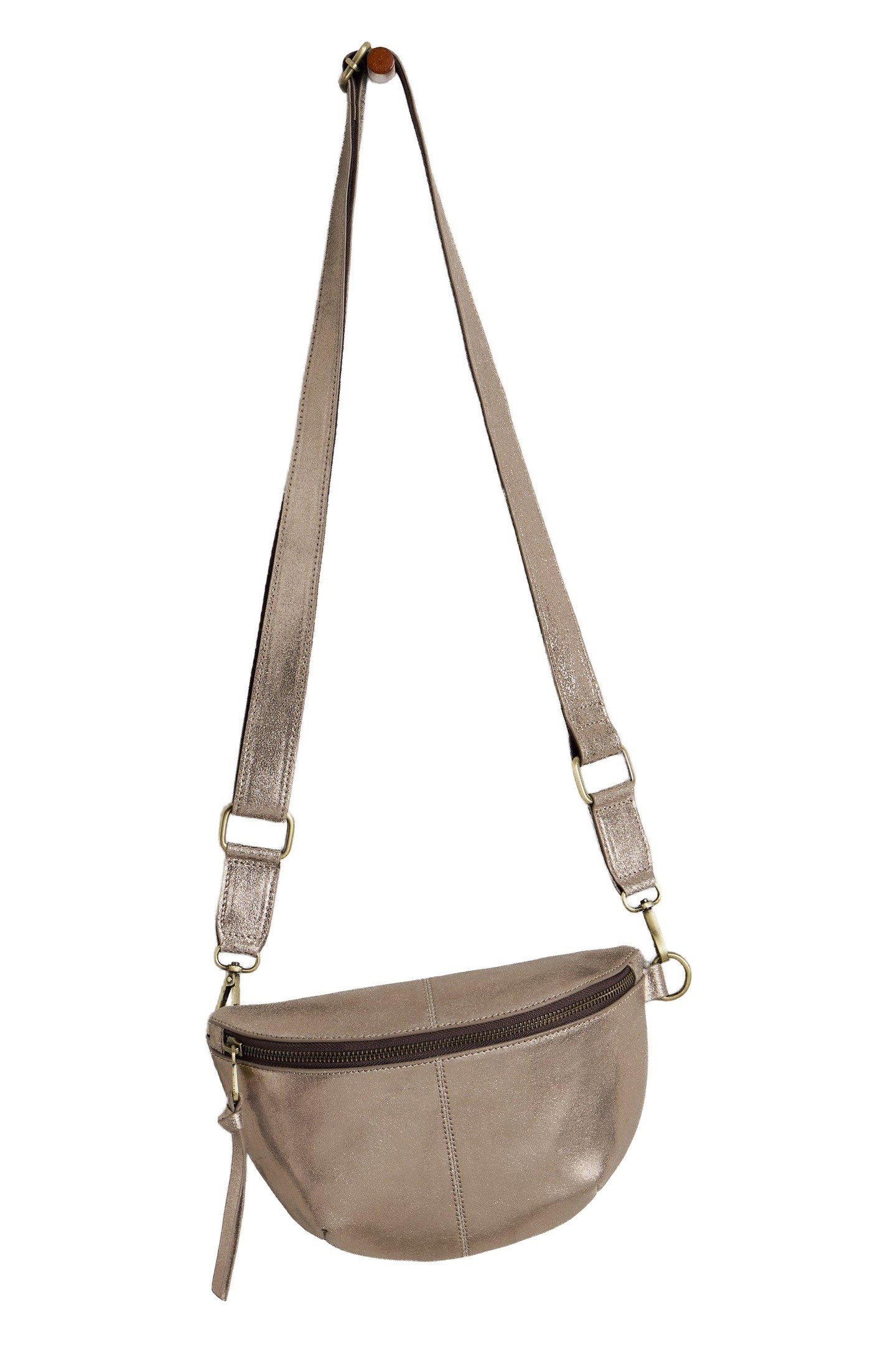 MINI SEBBY LEATHER SLING BAG GOLD TONE METALLIC 2