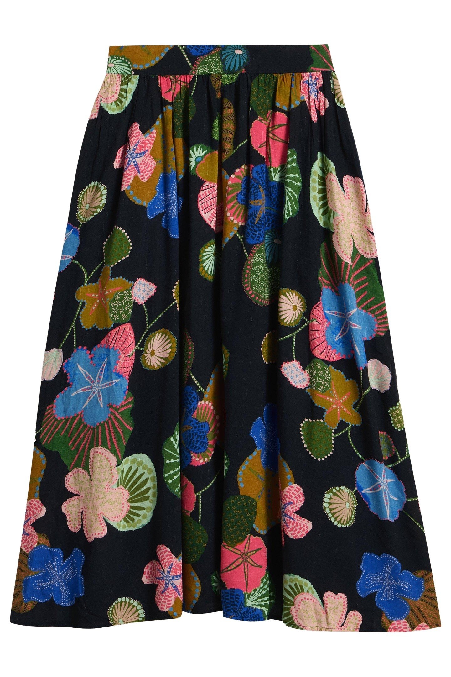 ABIGAIL MIDI SKIRT NAVY PRINT 3