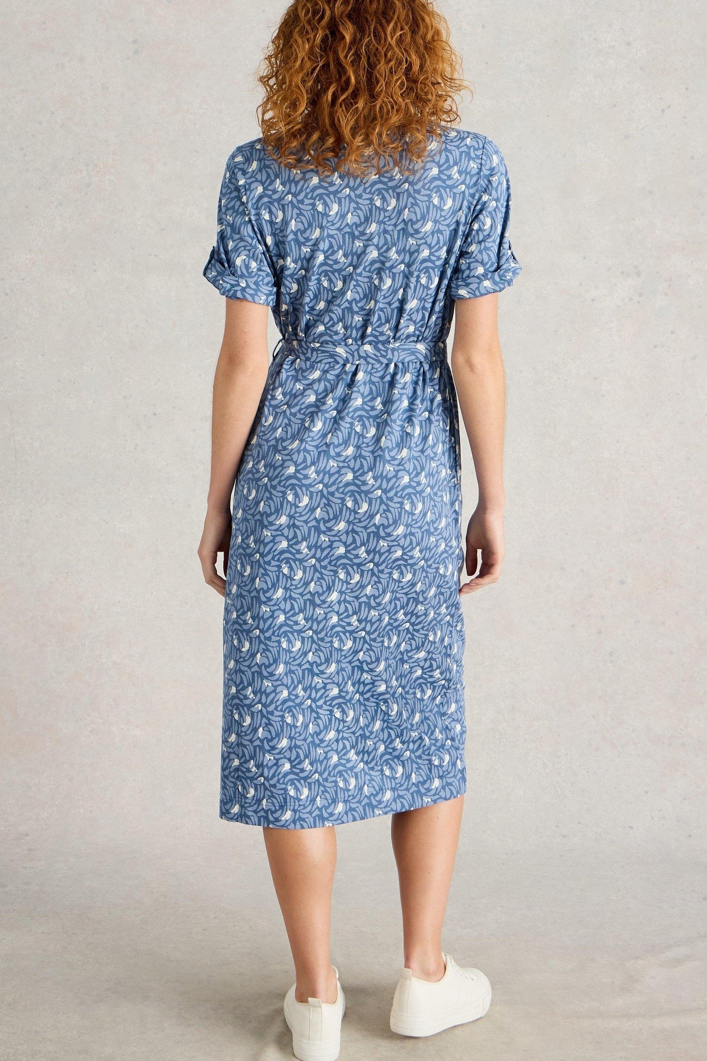 ANNIE JERSEY SHIRT DRESS BLUE PRINT 2