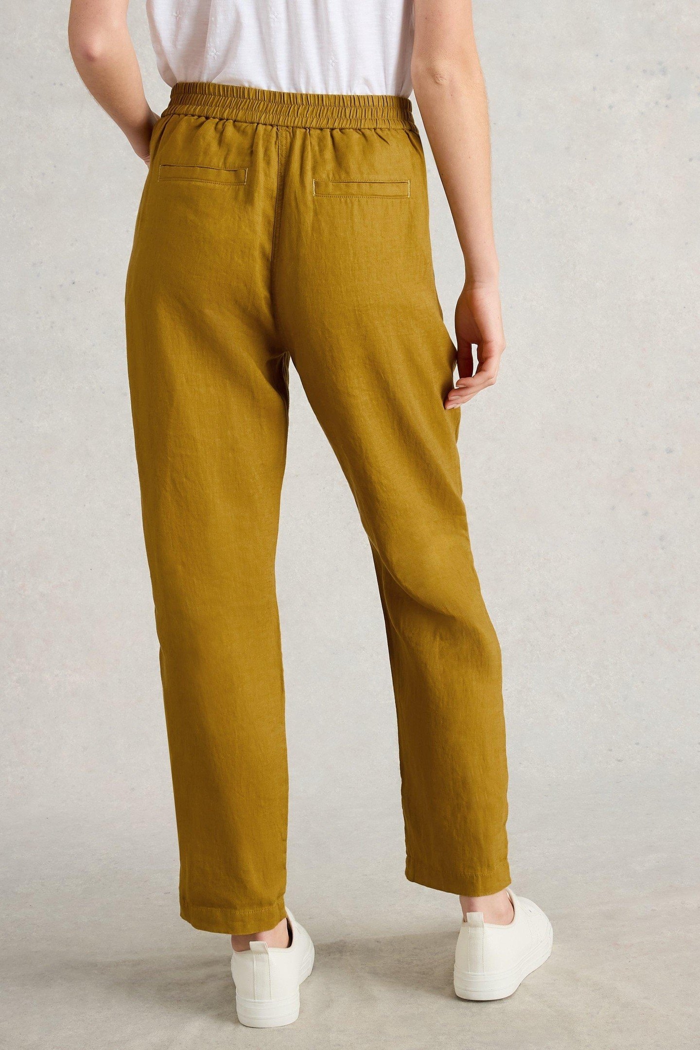 ROWENA LINEN TROUSER MID CHARTREUSE 2