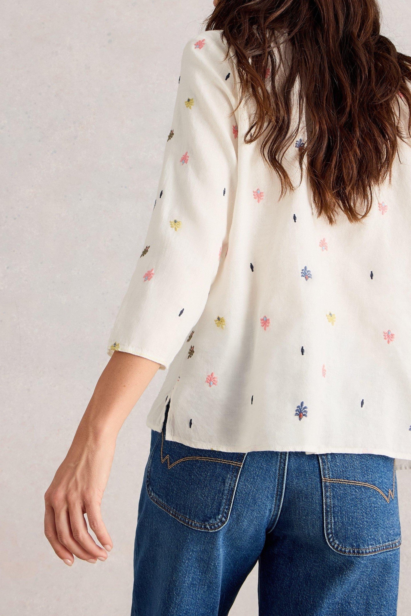 RAE ORGANIC COTTON TOP IVORY MULTI 2