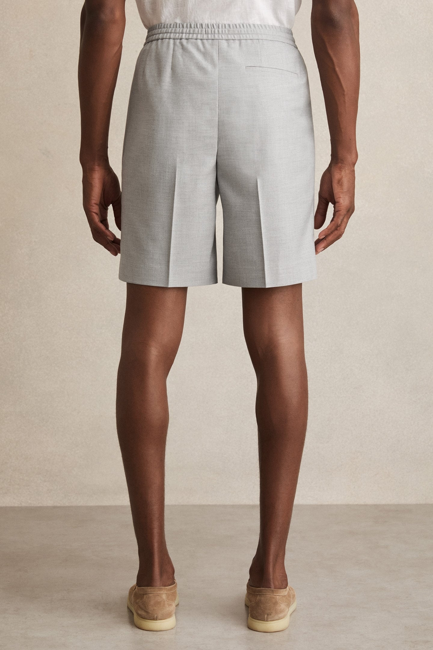 RELAXED DRAWSTRING SHORTS SOFT GREY 2