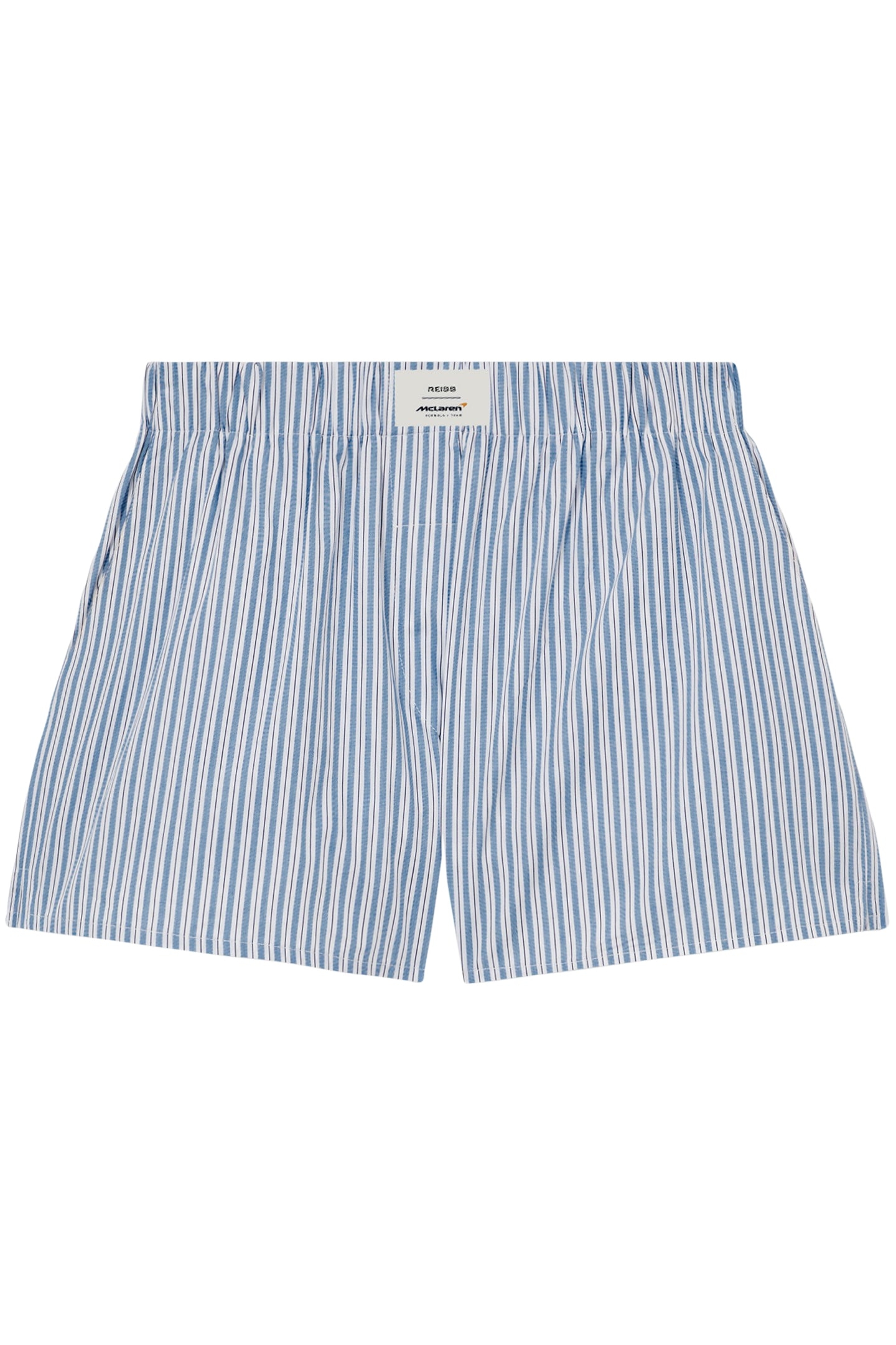 ELASTICATED POPLIN STRIPE SHORT SOFT BLUE 3
