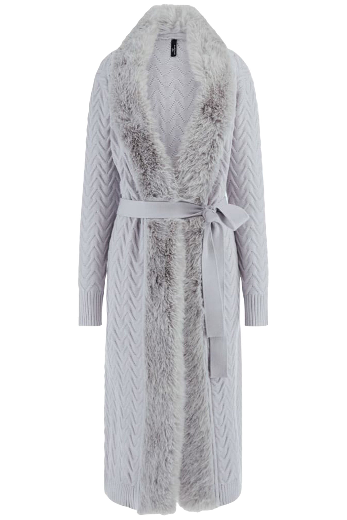 PAULA FAUX FUR LONG CARDI SILK GRAY 4