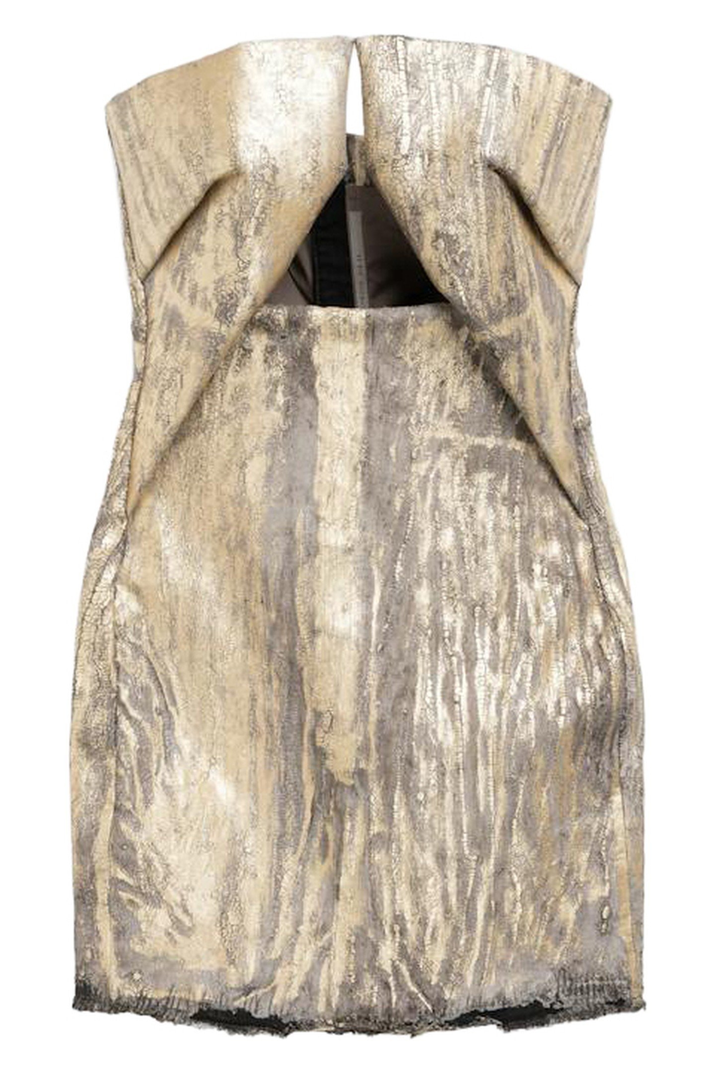 RICK OWENS – PRONG DENIM MINIDRESS GOLD 1