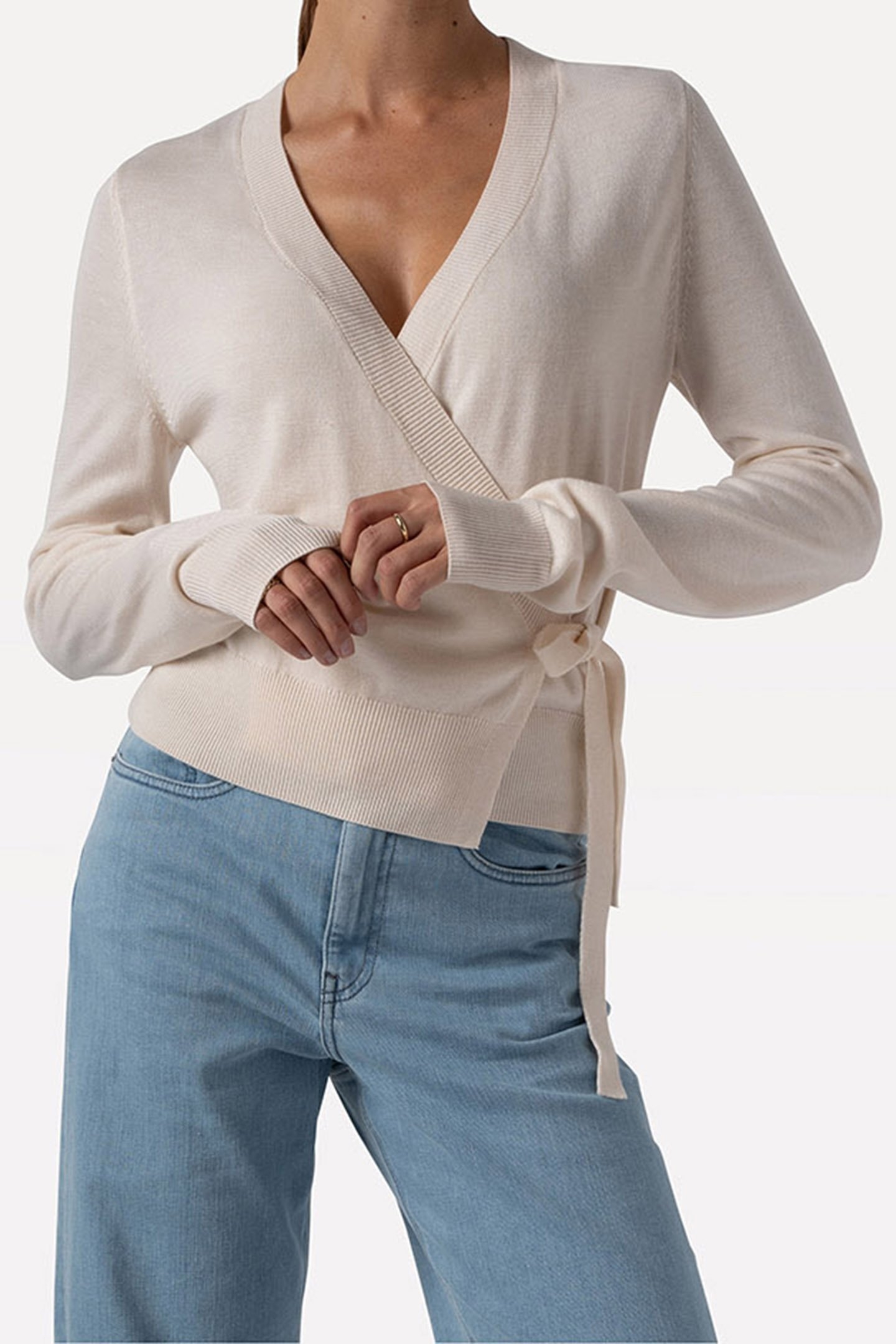 NANOU CARDIGAN LONG SLEEVE EGG WHITE 1