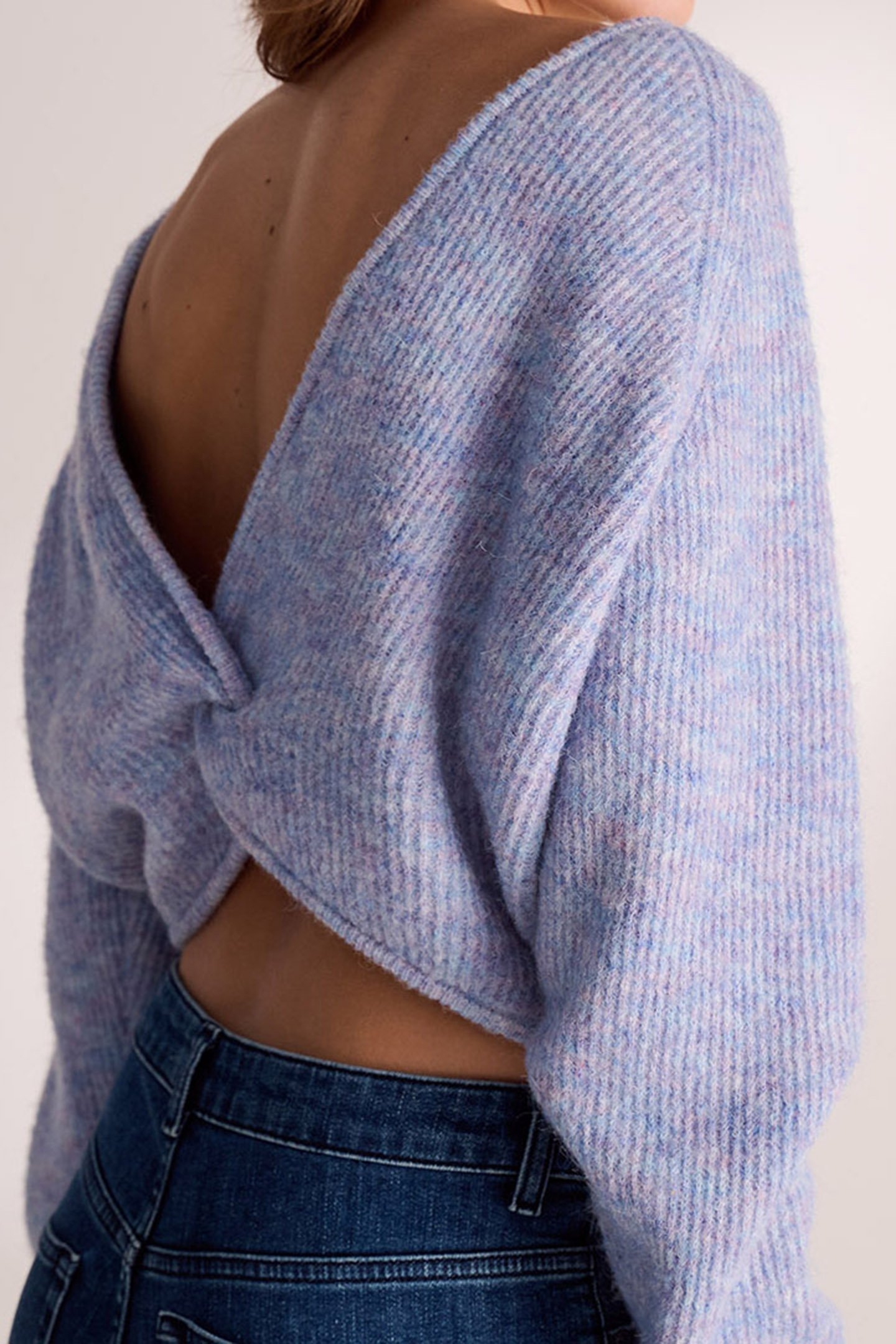 ADEA KNITTED PULL LONG SLEEVE LIGHT BLUE MELEE 3