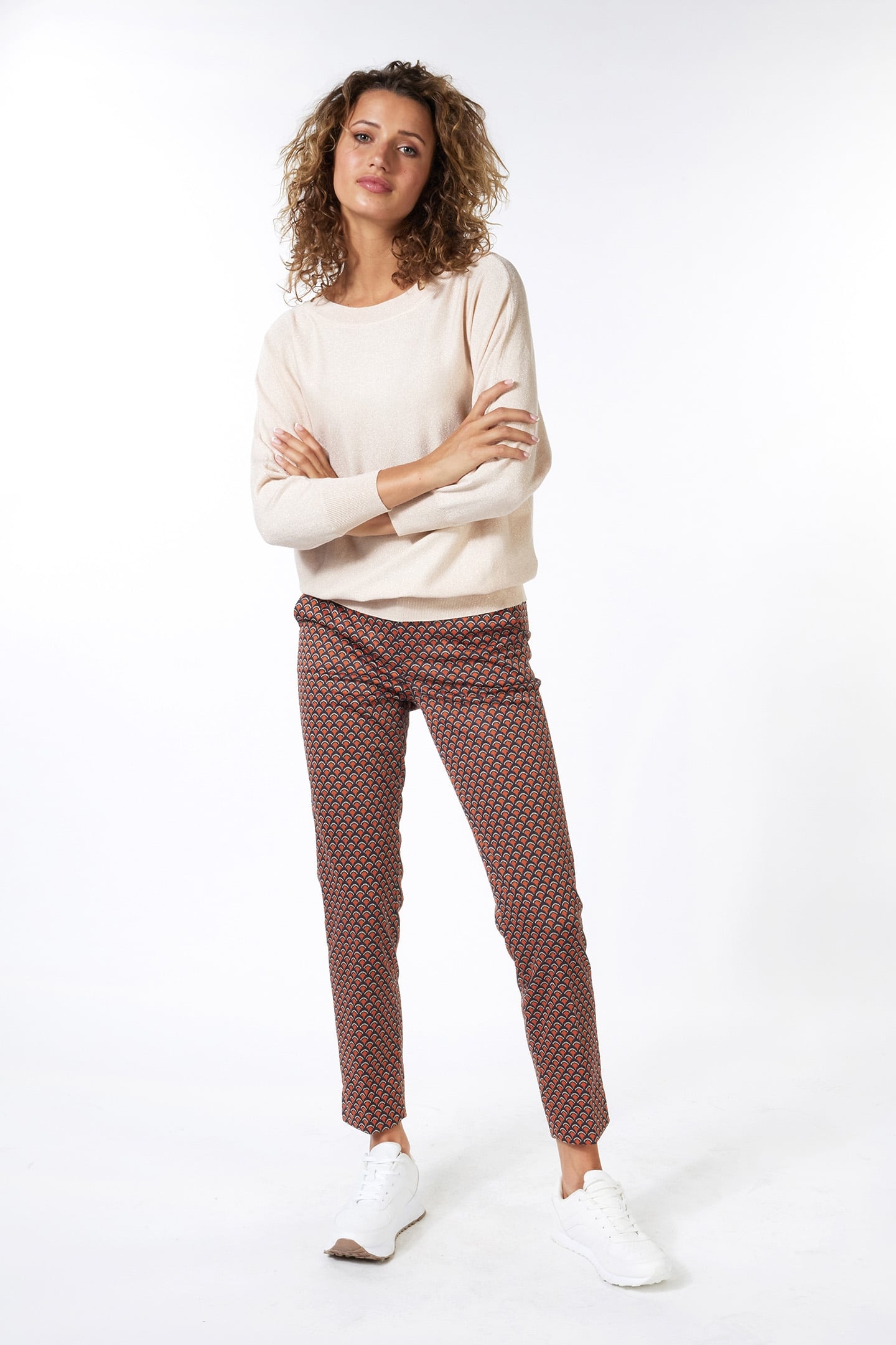 TROUSERS CHINO SCALLOPED PRINT PRINT 2