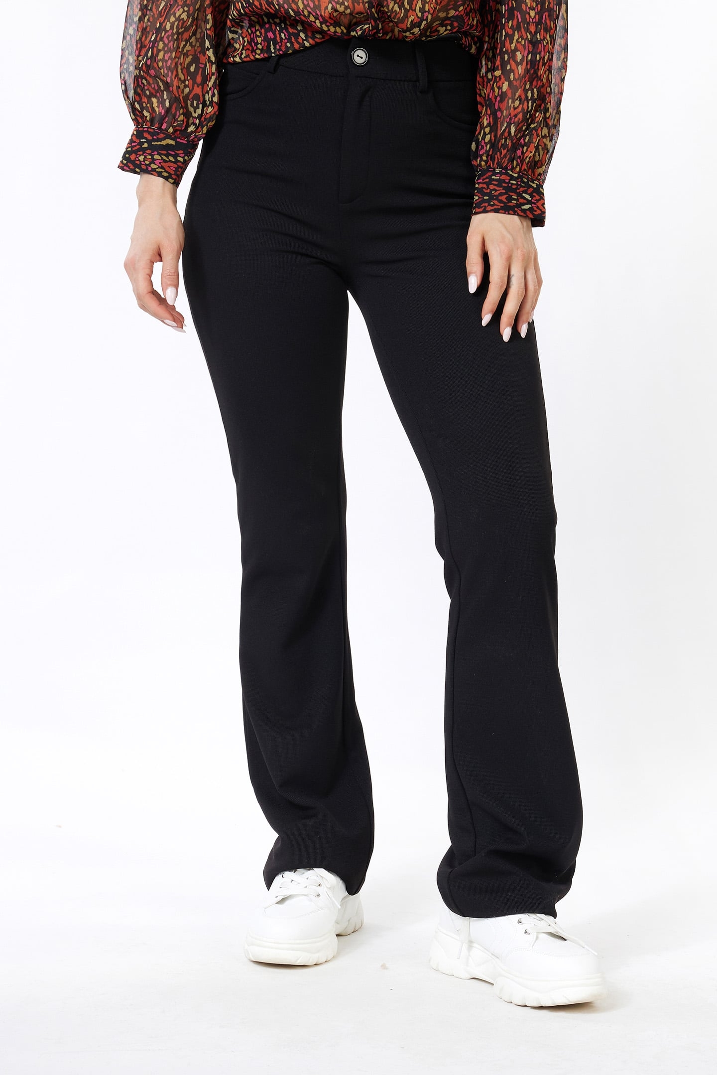 TROUSERS STRUCTURE FLAIR BLACK 1
