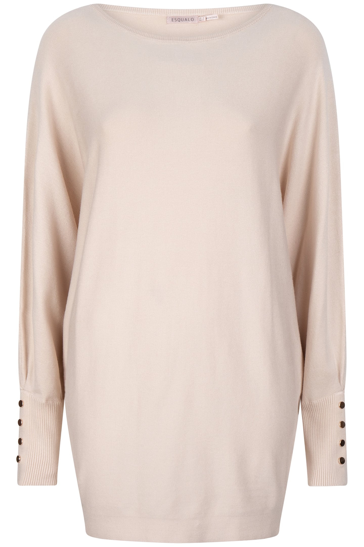 SWEATER BATWING BUTTONED CUFF LIGHT SAND 6