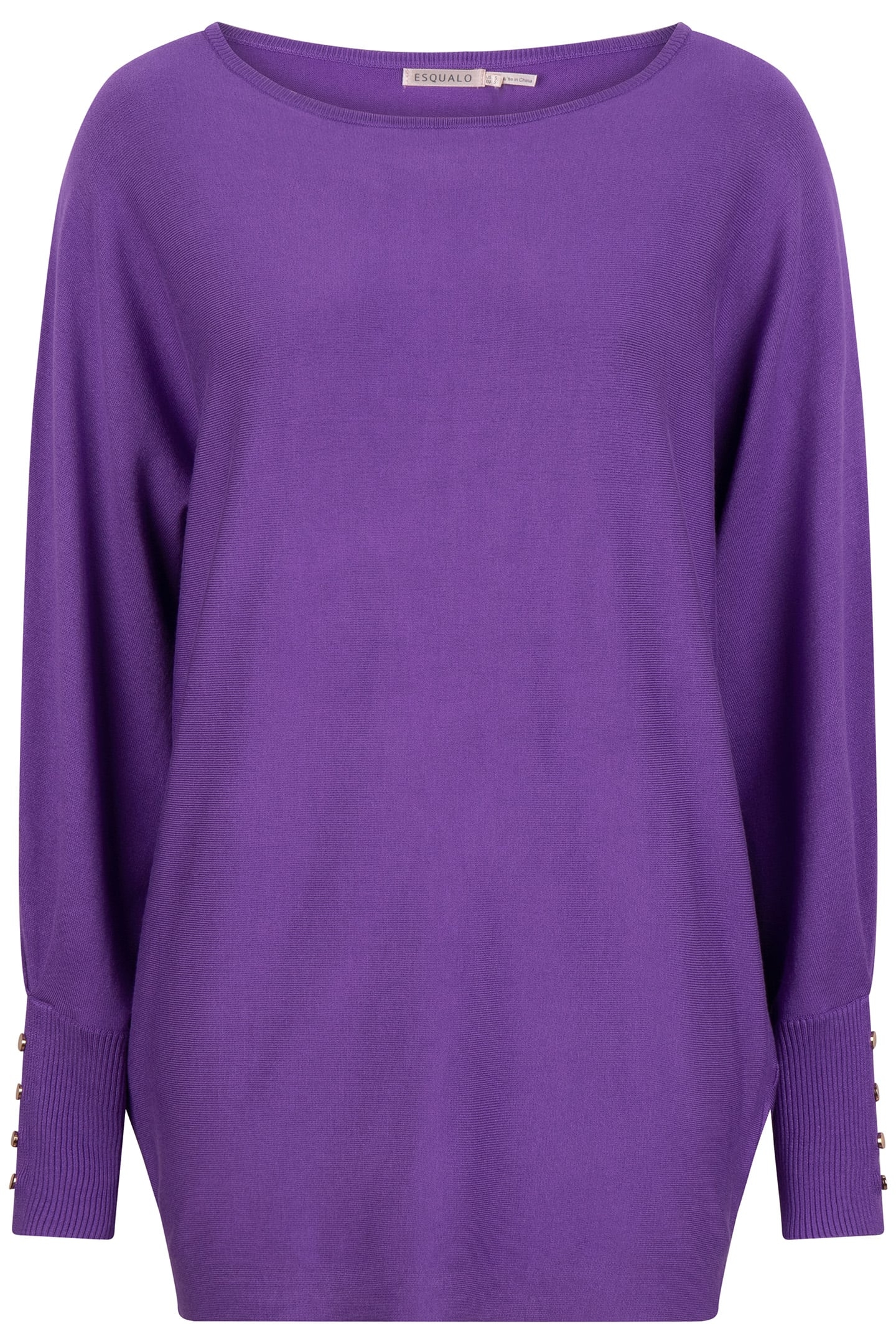 SWEATER BATWING BUTTONED CUFF DEEP LAVENDER 5