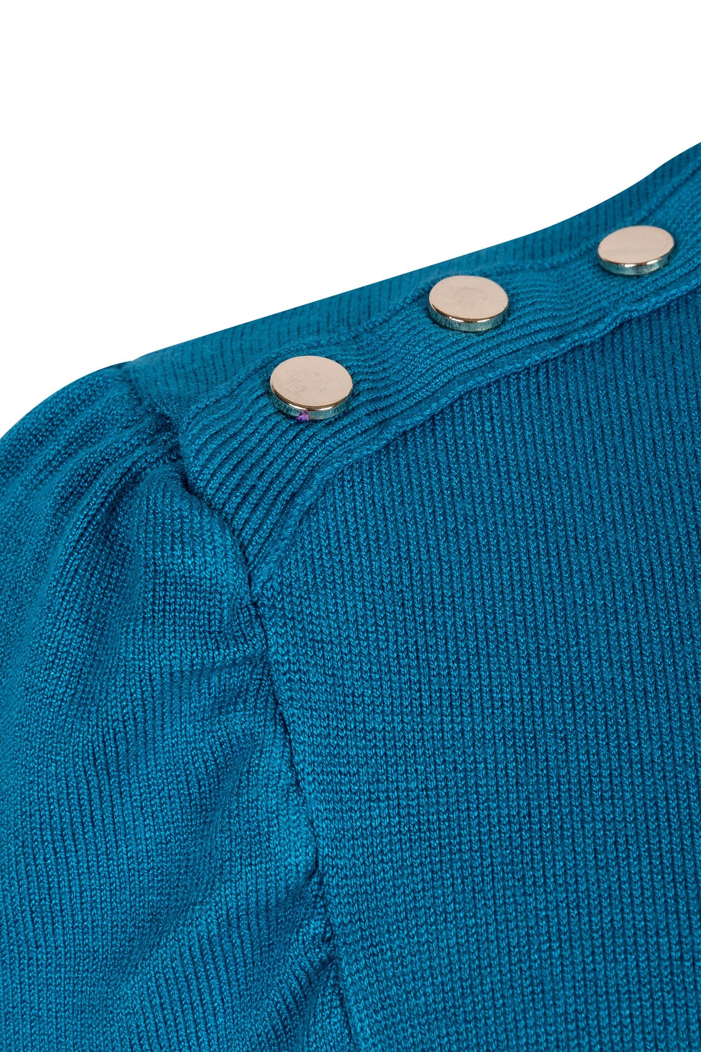 SWEATER FANCY DETAIL SHLDR BASIC KNIT PETROL 5