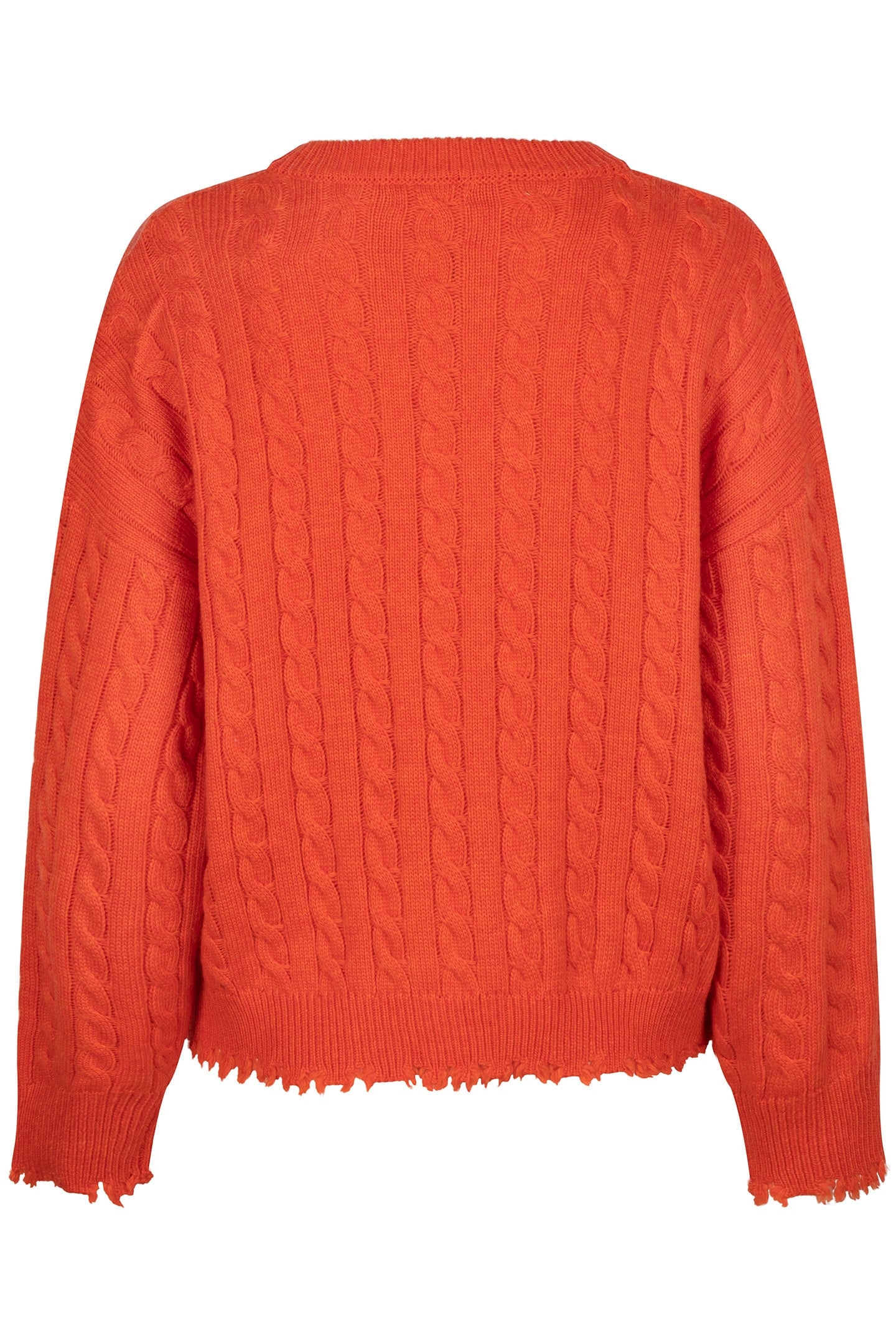 SWEATER CABLES RAW EDGE ORANGE 6