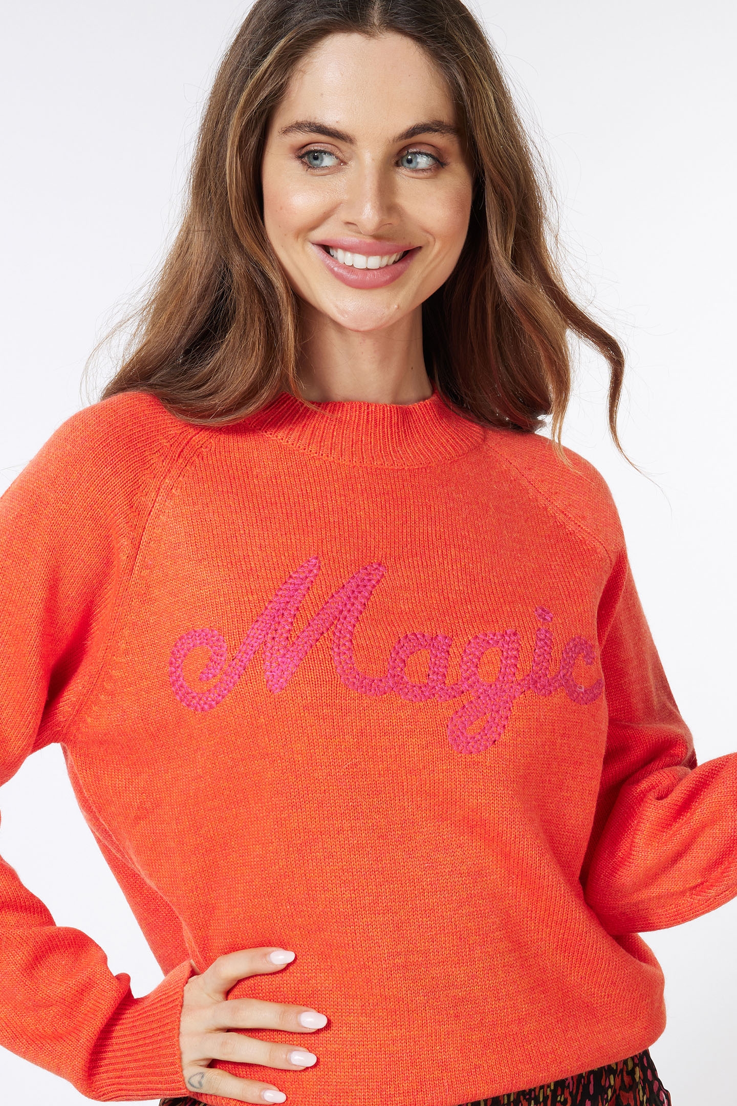 SWEATER “MAGIC” INTARSIA ORANGE 2