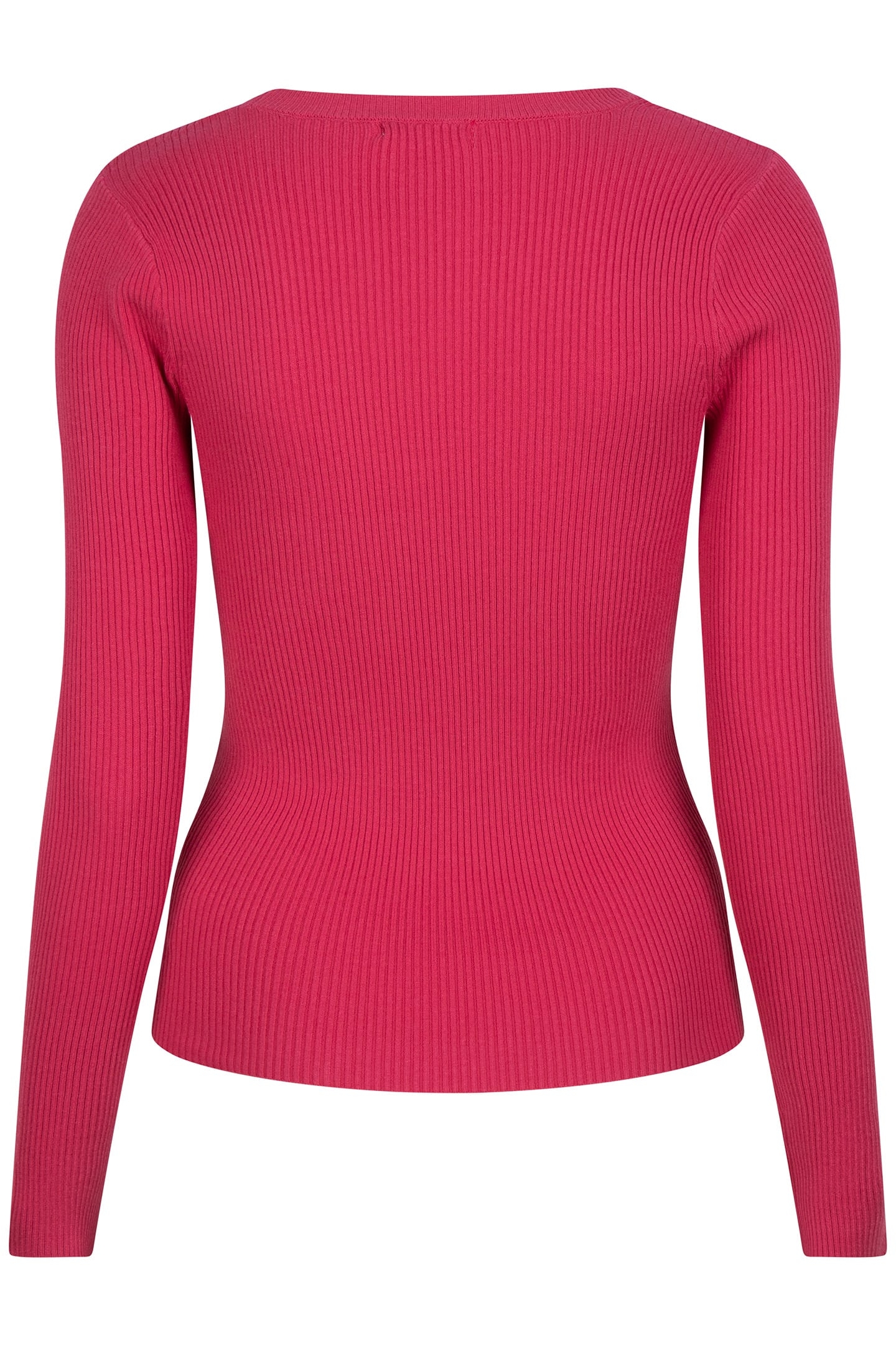 SWEATER DEEP ROUND NECK RIB FUCHSIA 4