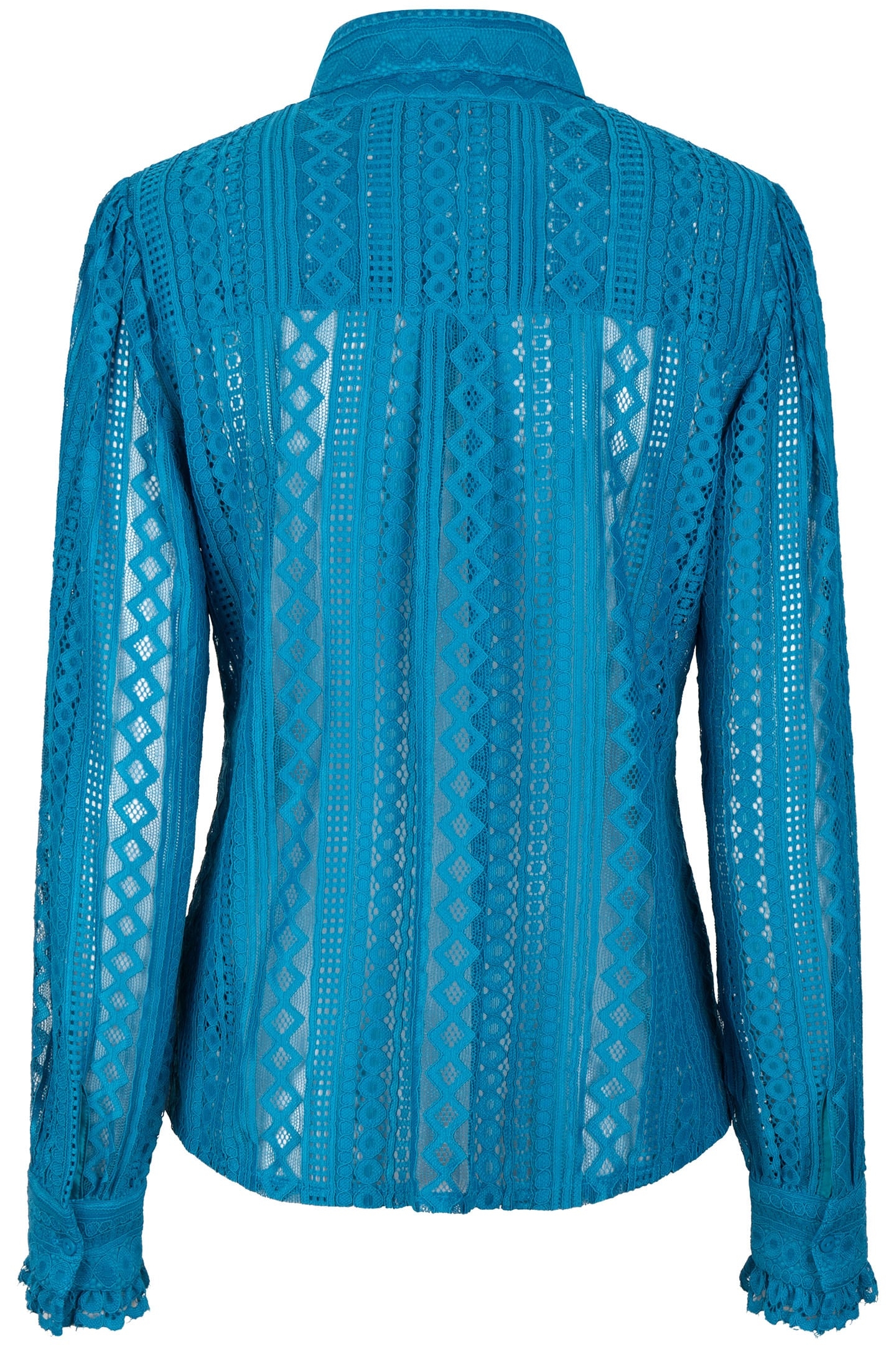 BLOUSE LACE PUFF SLVE PETROL 4