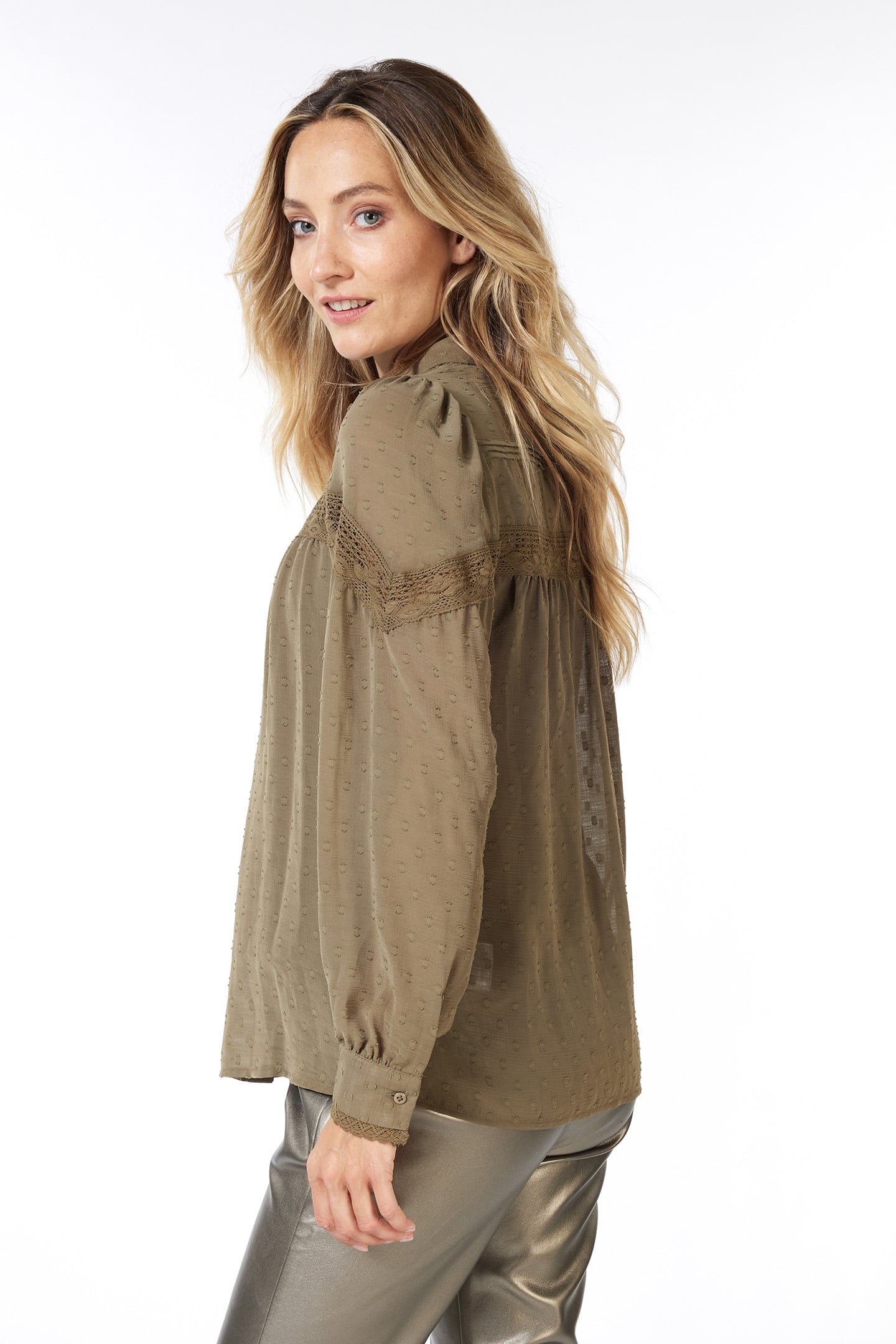 BLOUSE TAPES PLUMETIS ARMY GREEN 4