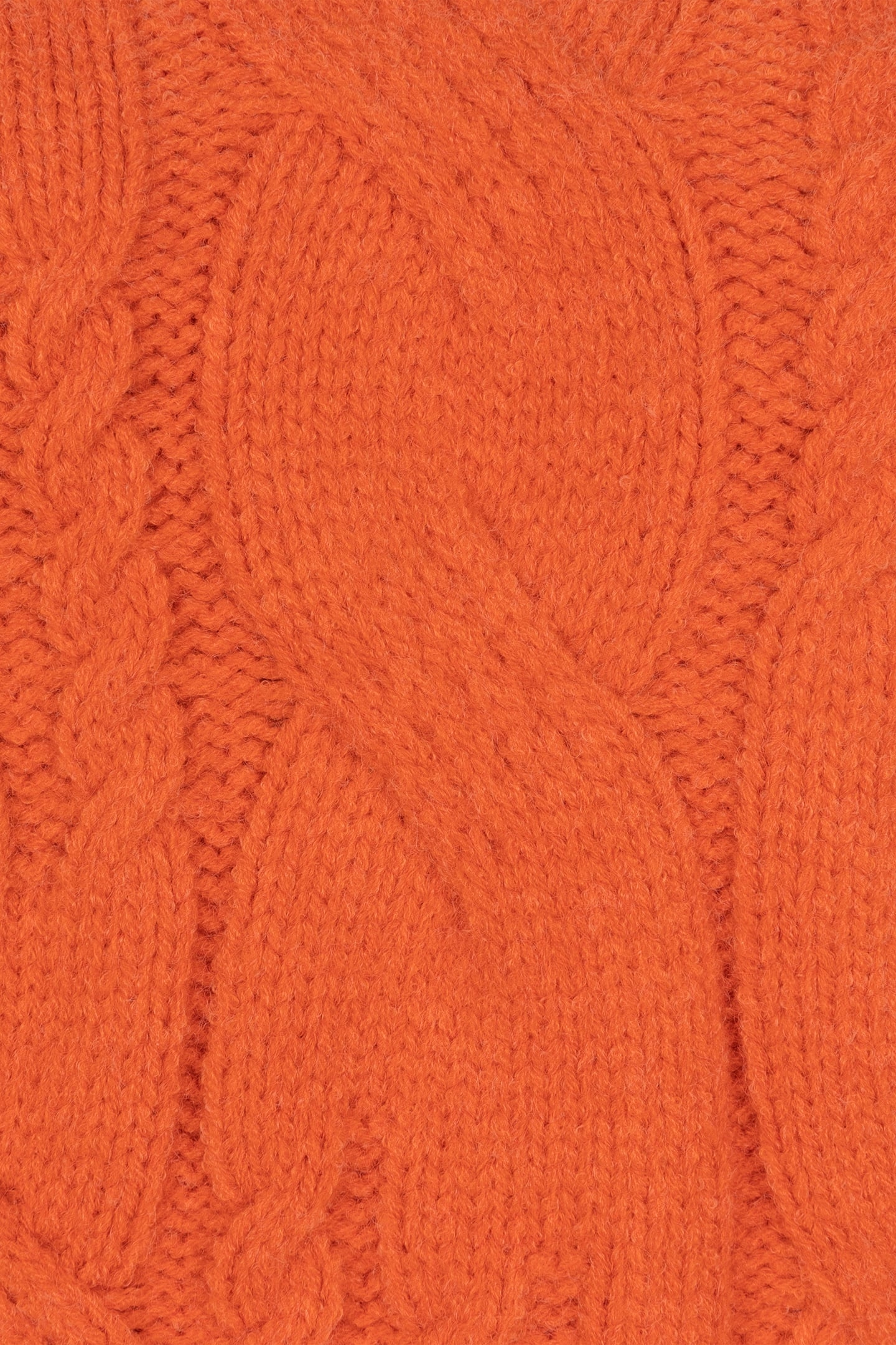SWEATER CABLES V-NECK RED CLAY 7