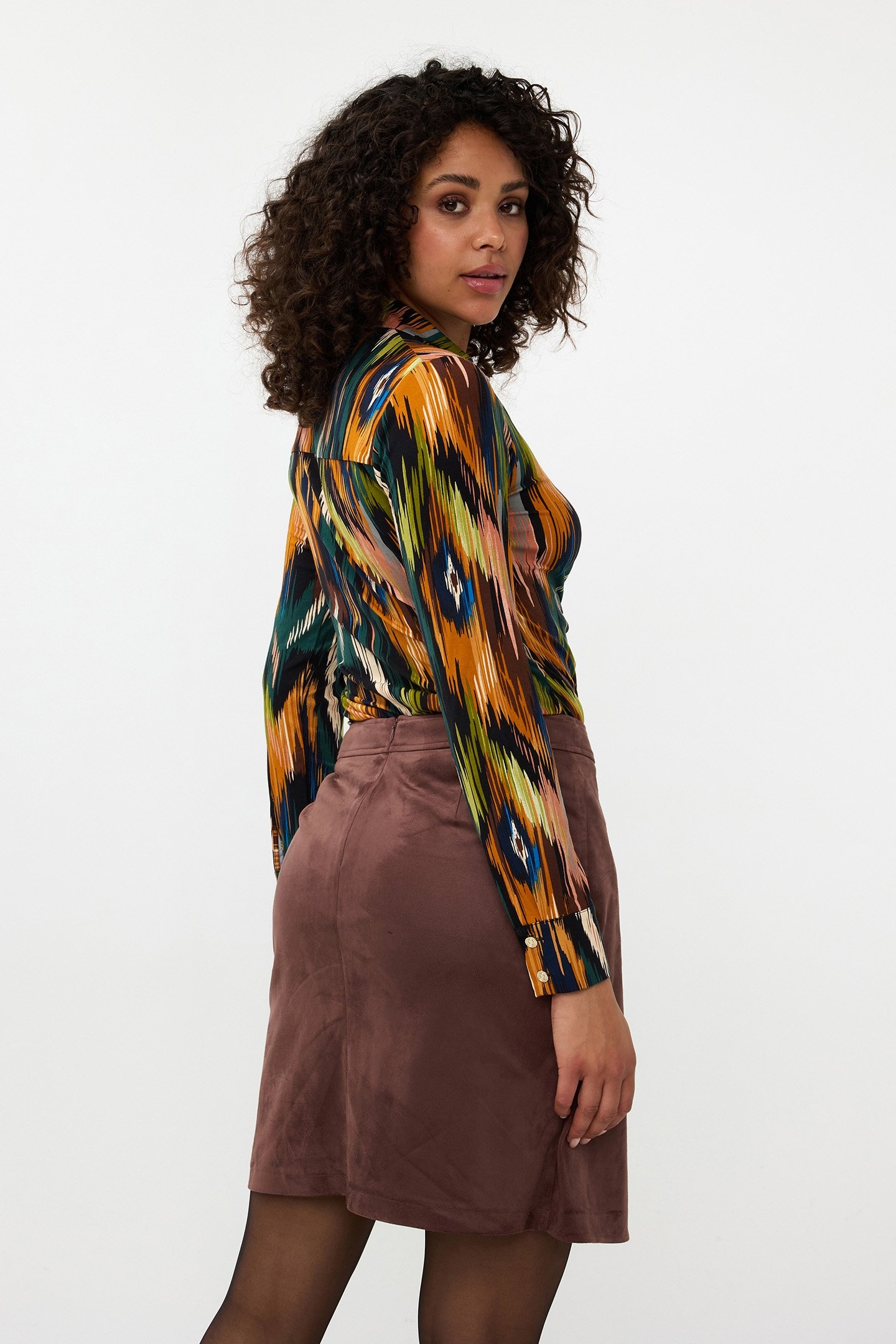 SKIRT OVERLAP SUEDINE CHOCOLATE 4