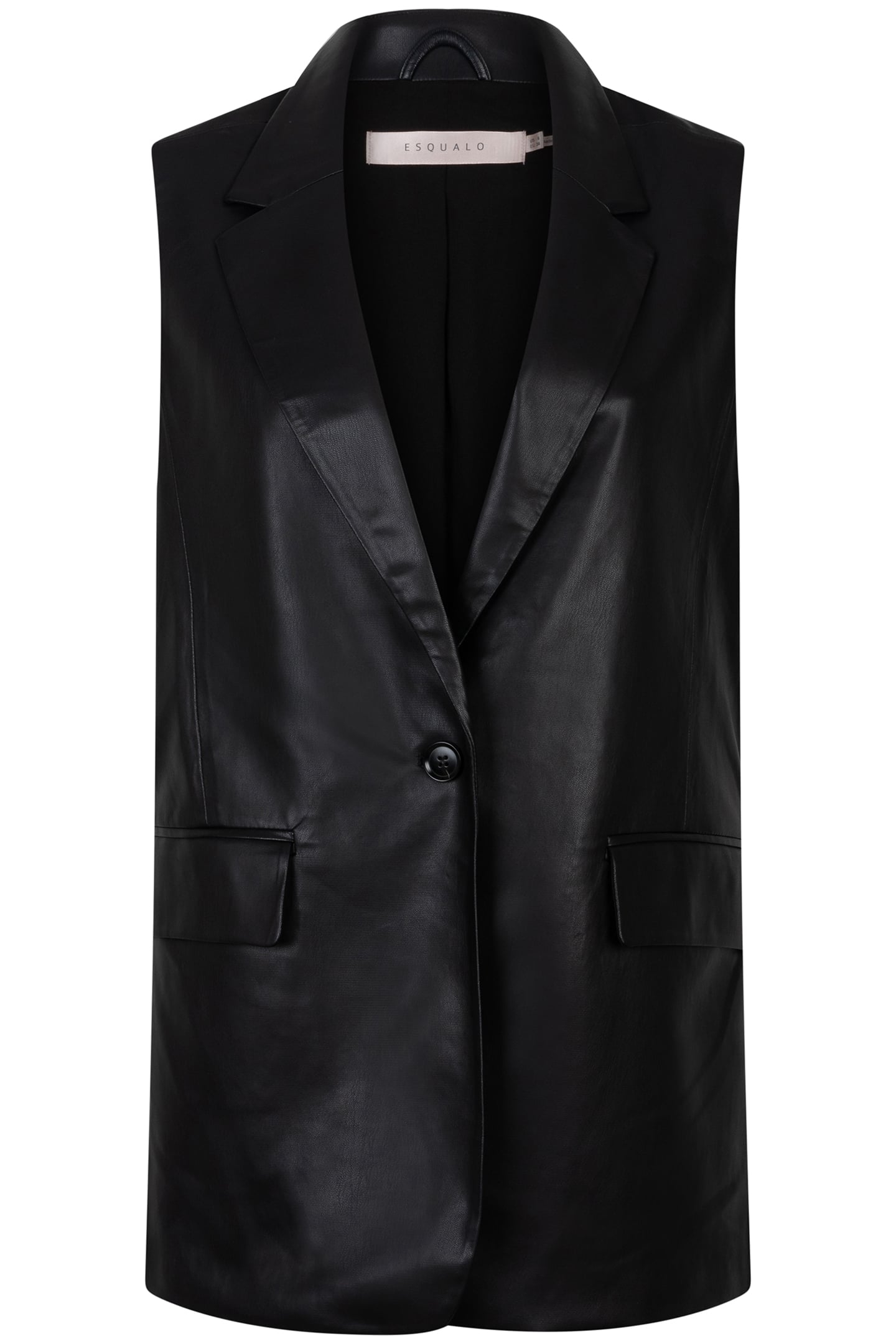 GILET LONG VEGAN LEATHER BLACK 3