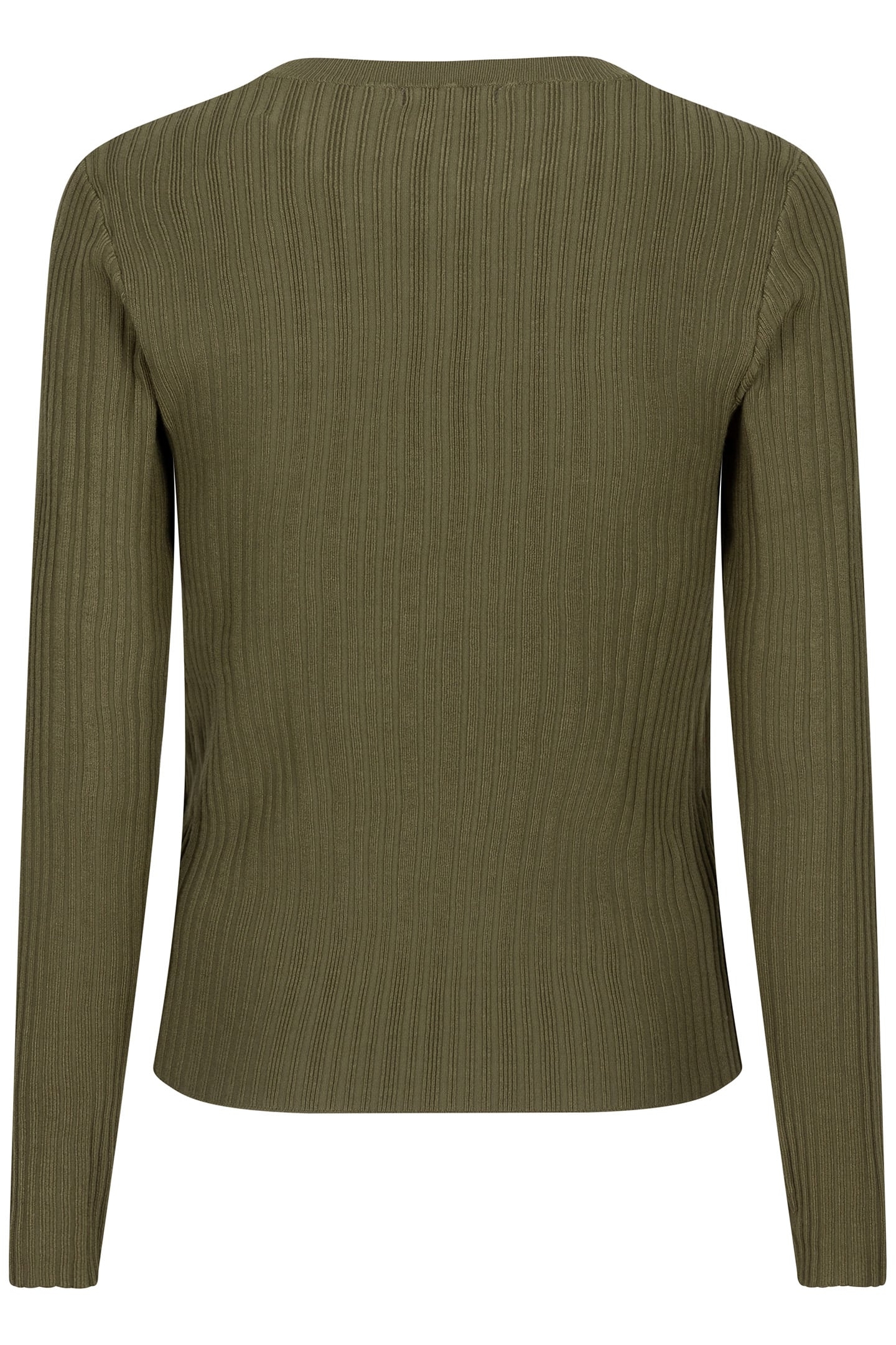 SWEATER IRREGULAR RIB V-DESIGN MOSS GREEN 5