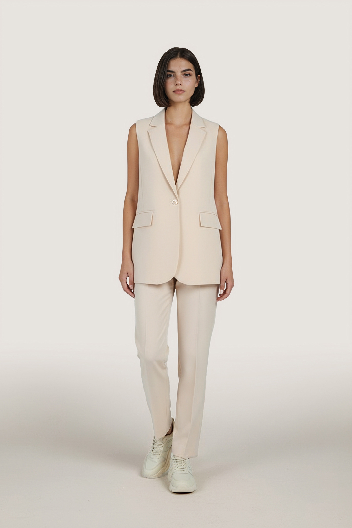 GILET LONG CITY BEIGE 2