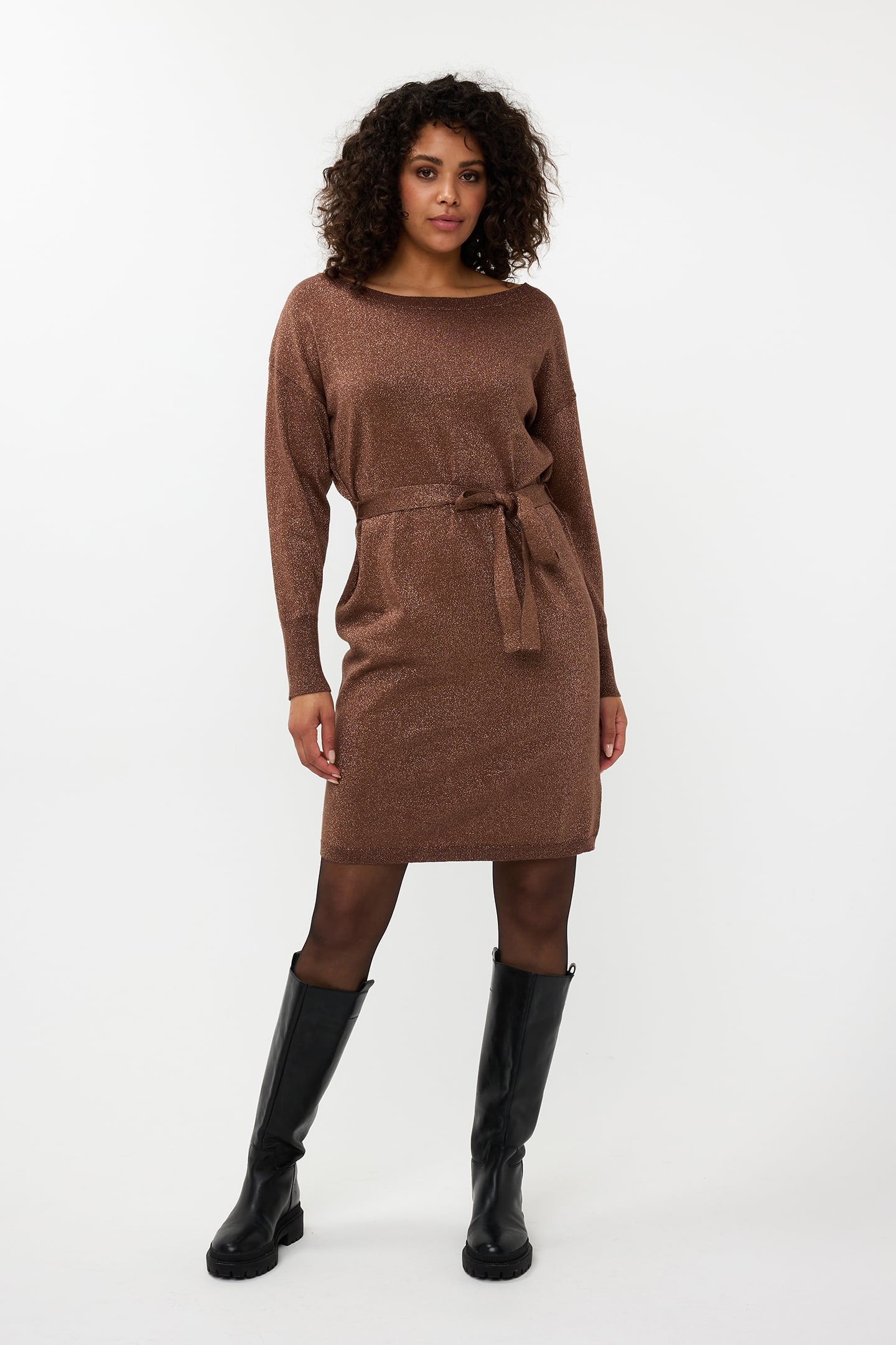 DRESS WIDE LUREX BRANDY 2