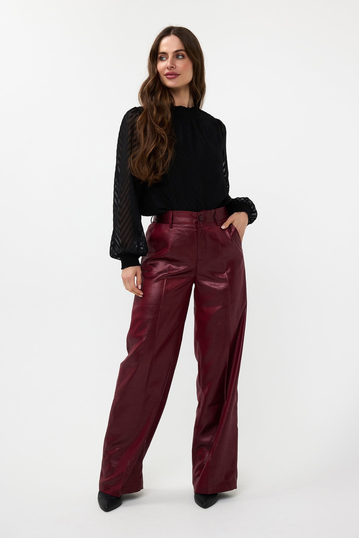 BLOUSE ALLOVER ZIGZAG PLUMETIS BLACK 2