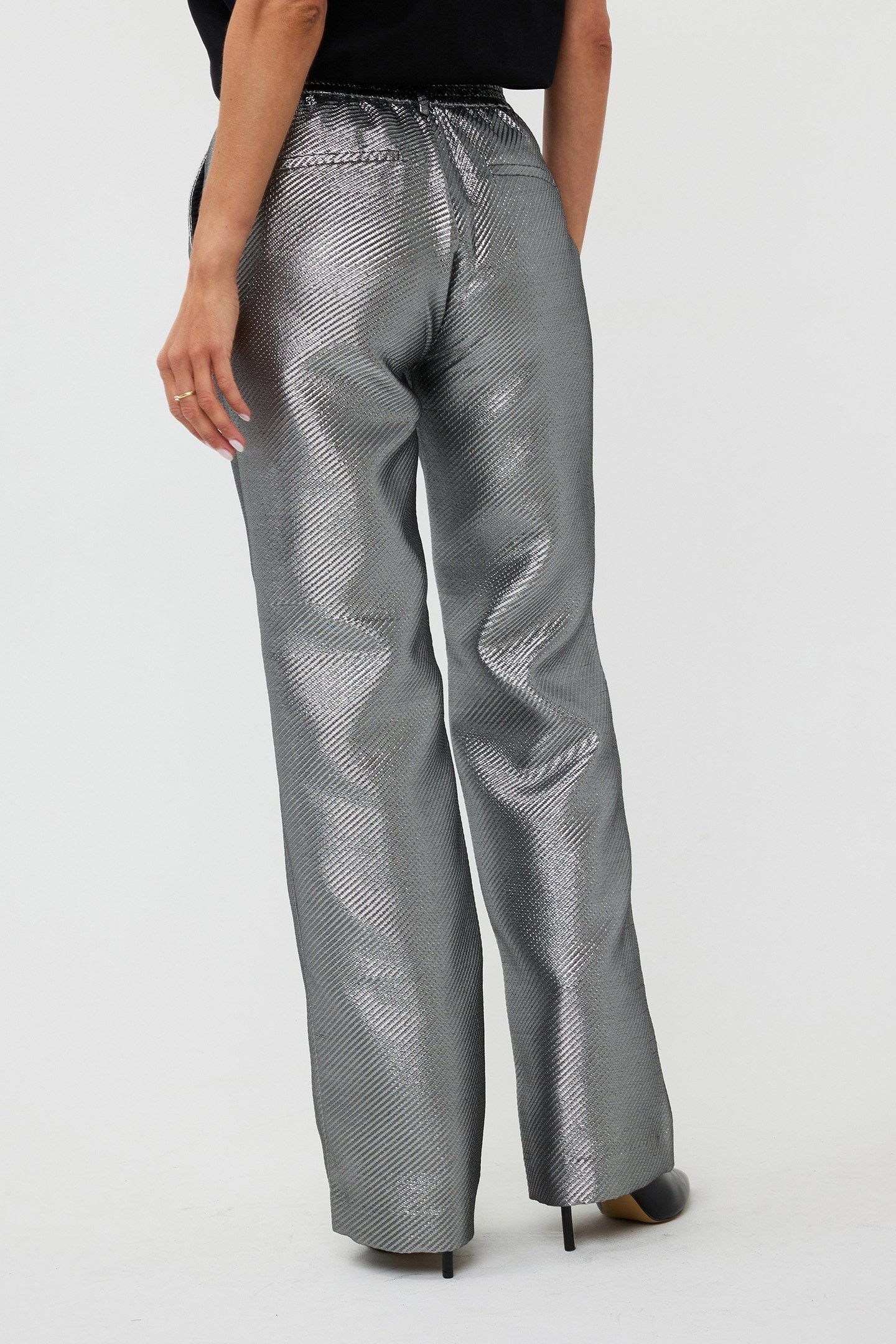 TROUSERS METALLIC SILVER 3