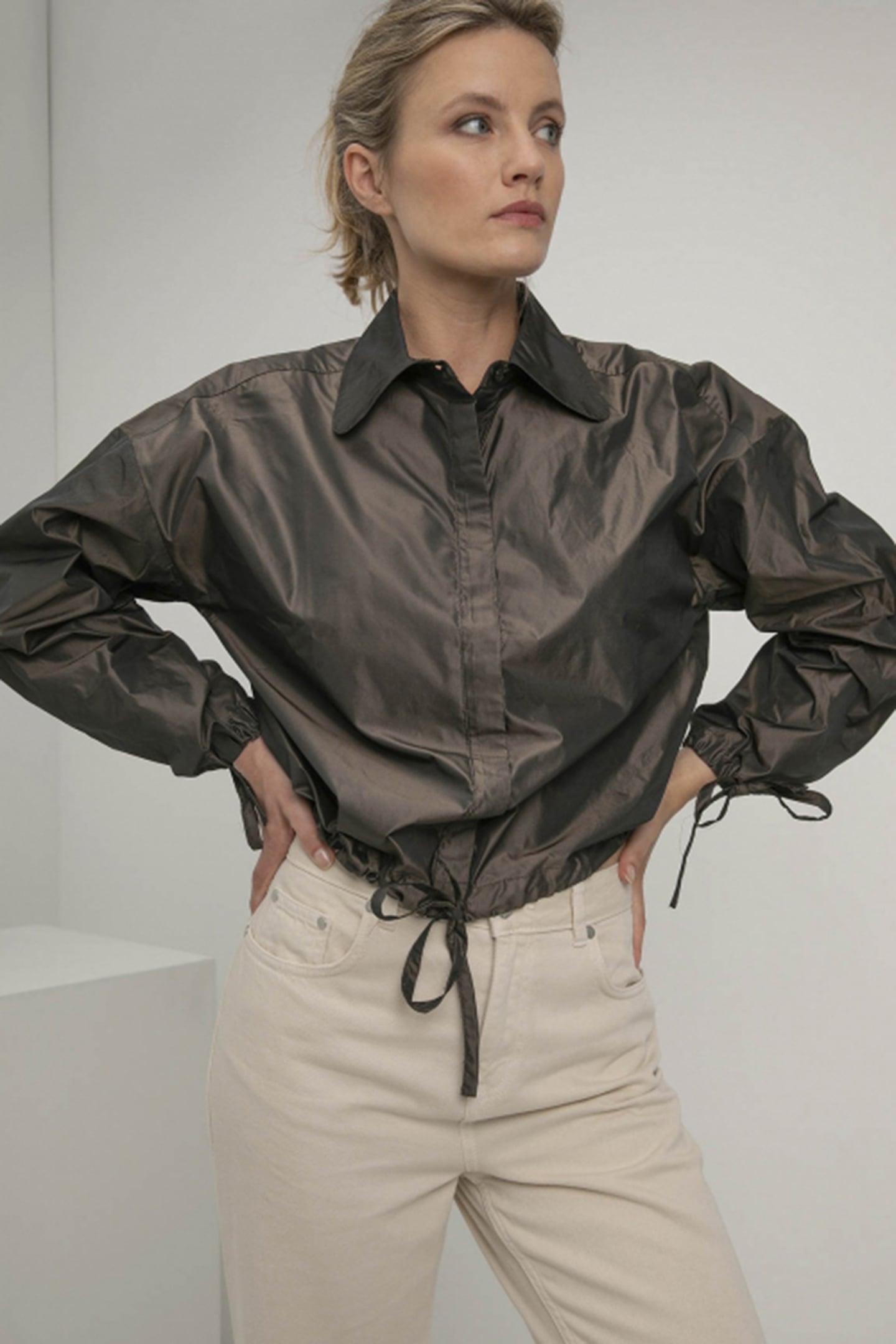 SKY BLOUSE DARK BROWN MELANGE 3