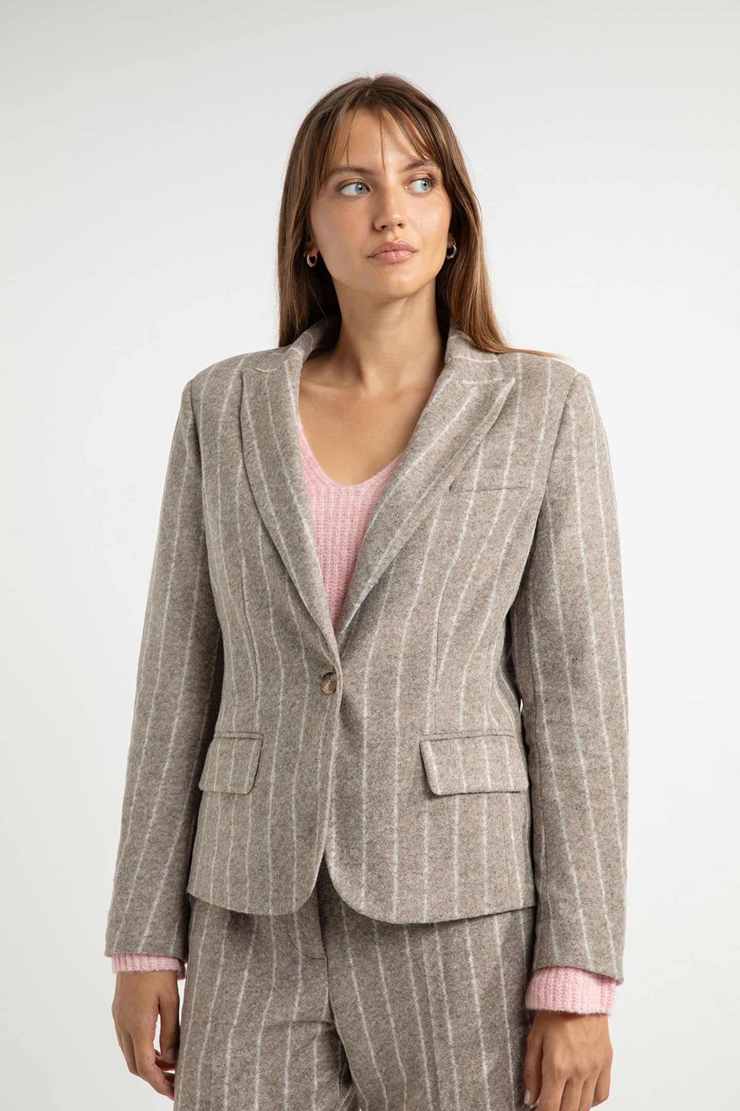 ALIX BLAZER MOCCA STRIPE 1
