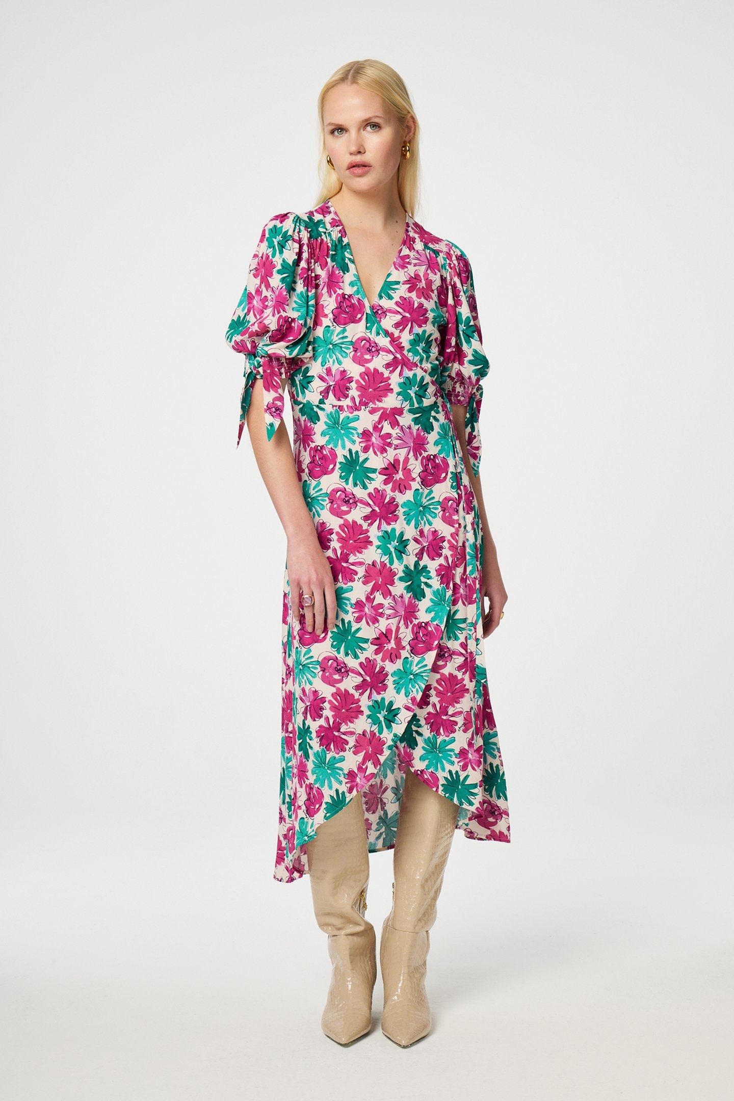 HANNAH DRESS WARM WHITE/PLUM PART 1