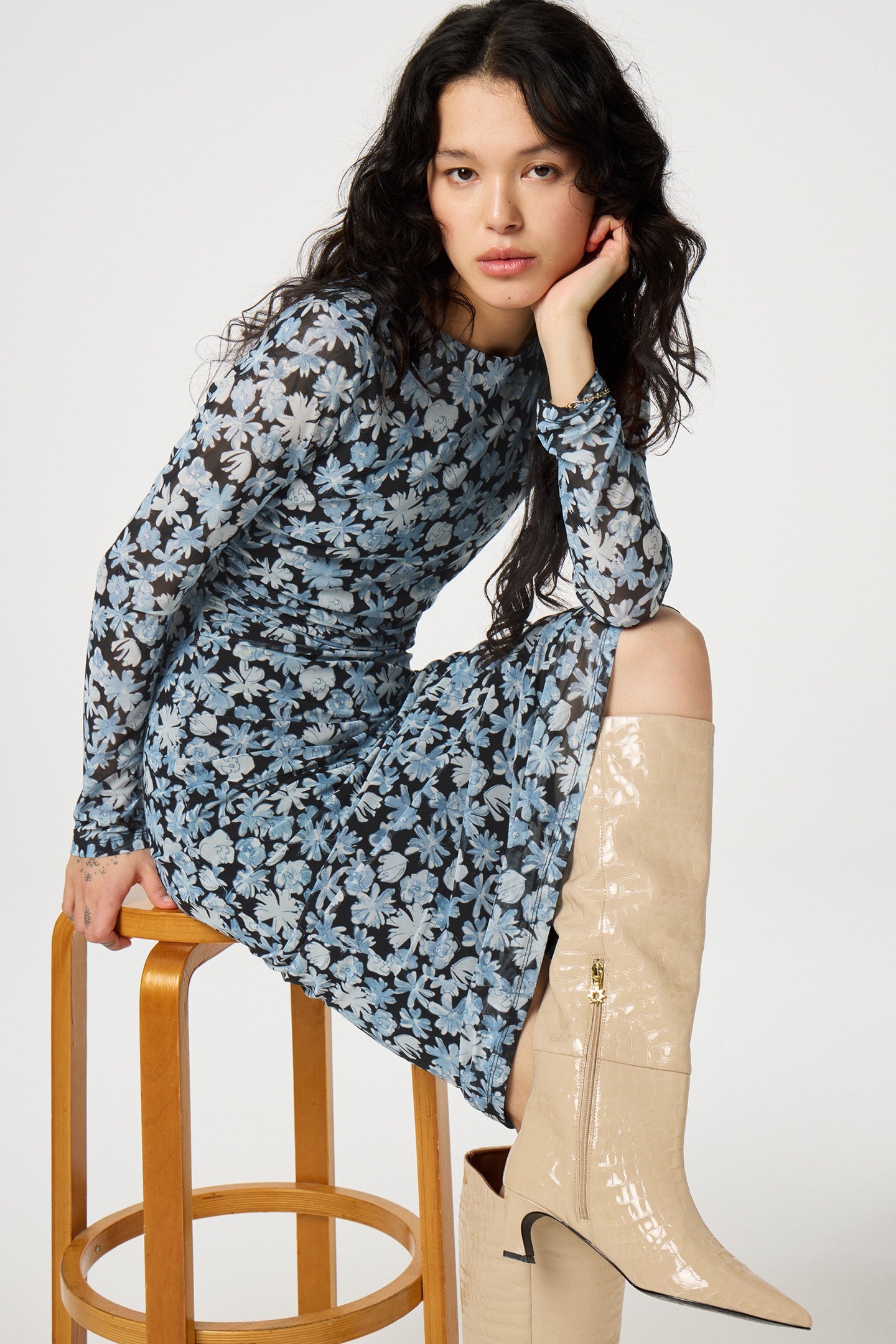 ZILA DRESS BLACK/BRIGHT BLUE 4