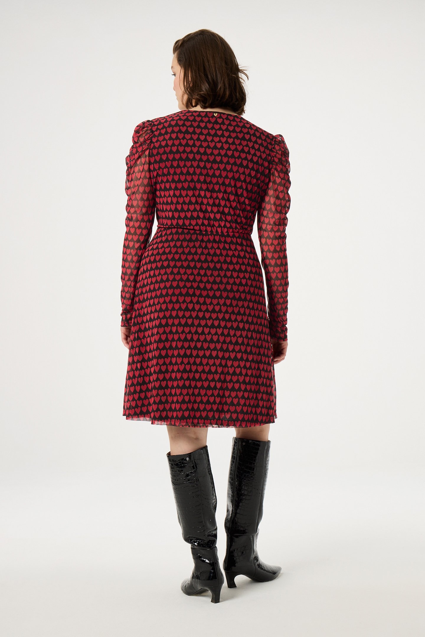 FLAKE DRESS BLACK/CERISE RED 2