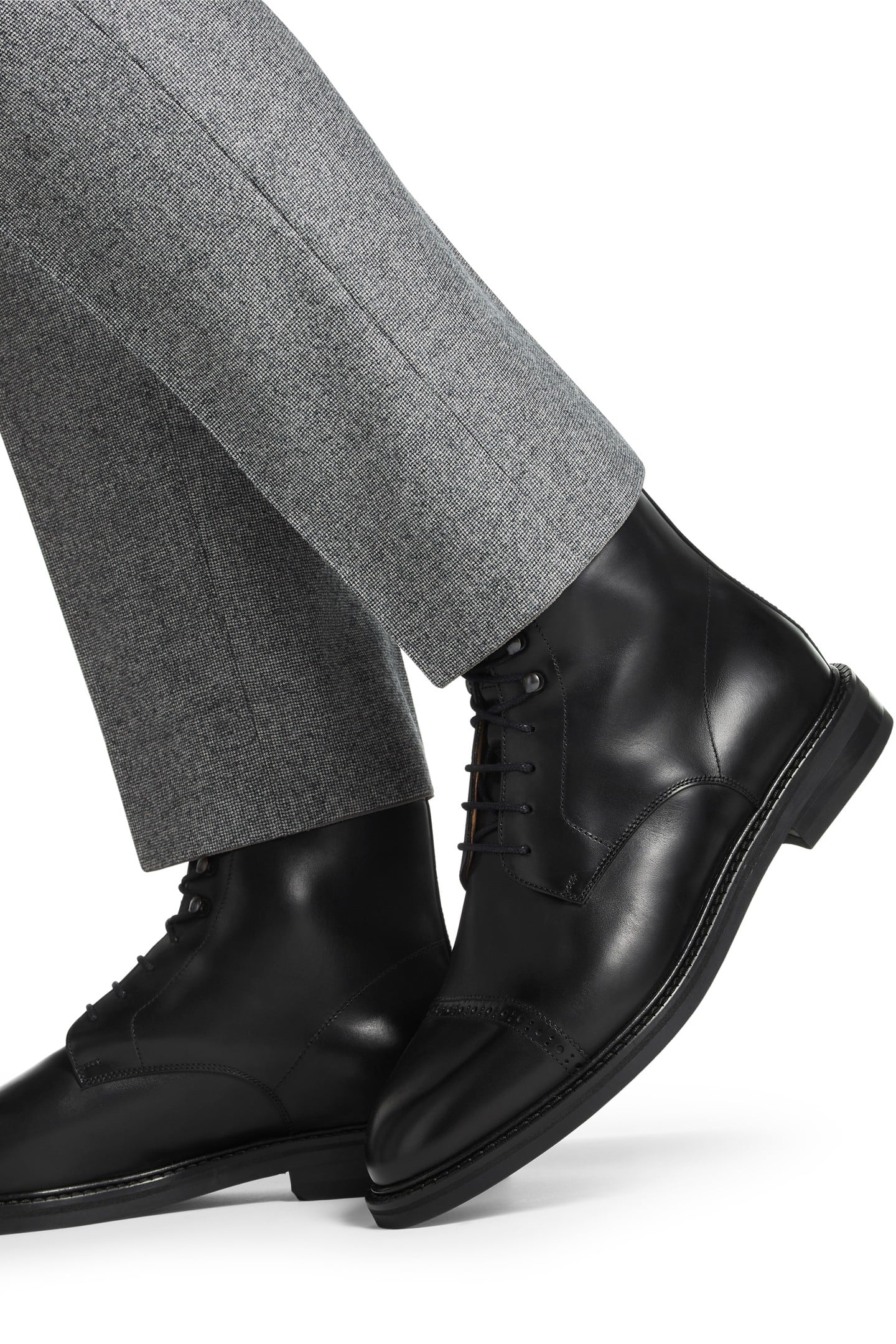 LEATHER-BOOT-BLACK BLACK 5